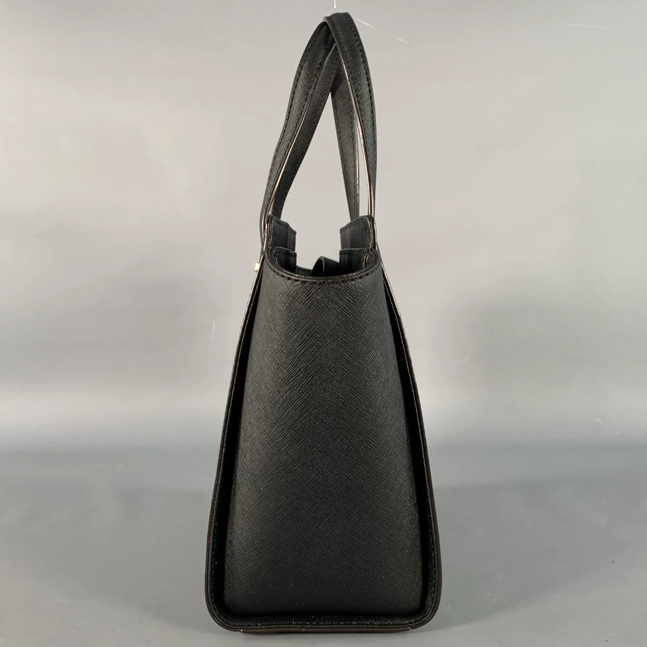 KATE SPADE Geraldine Black Silver Textured Saffiano Leather Shoulder Bag Handbag - Image 3