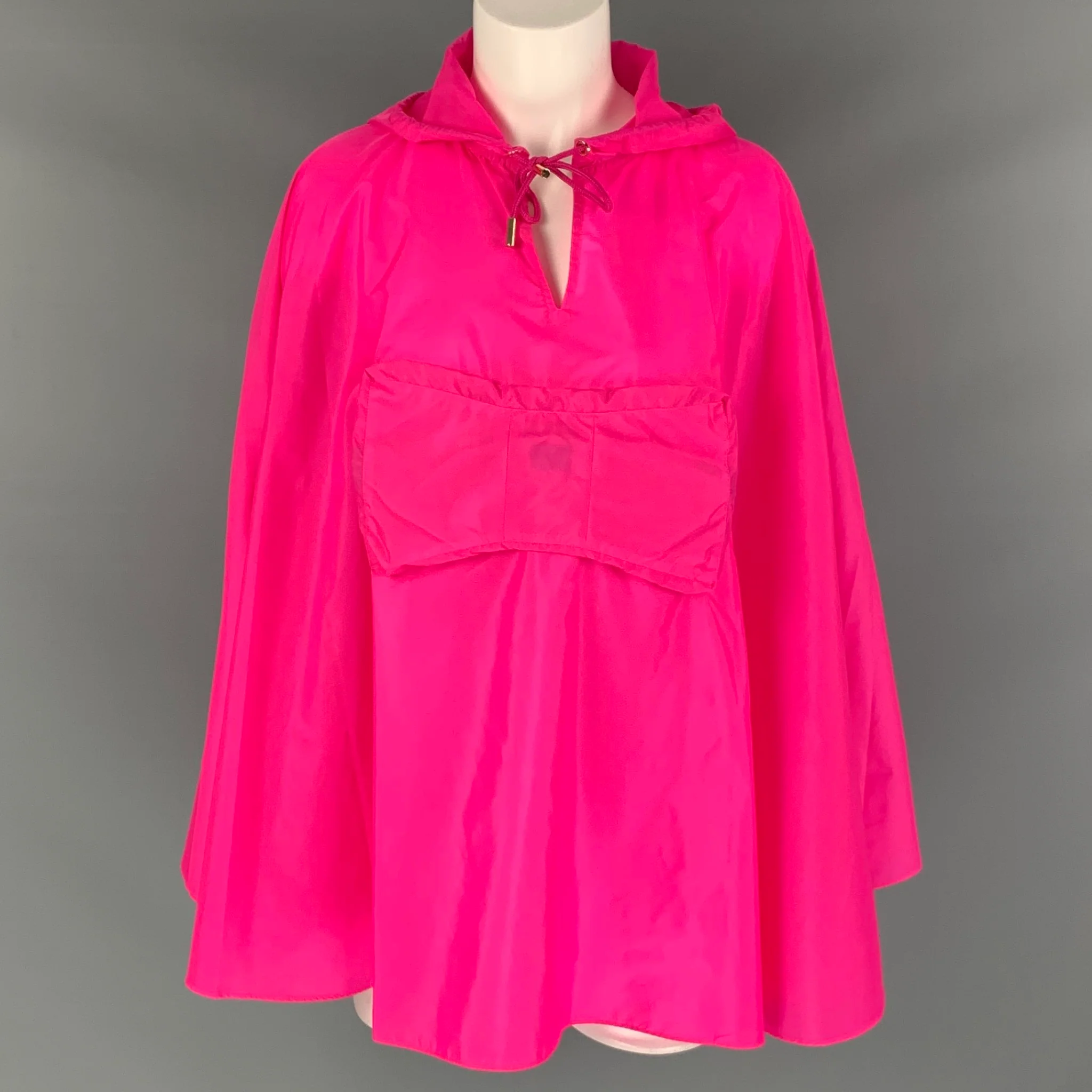 KATE SPADE Size One Size Pink Polyamide Solid Hooded Cape