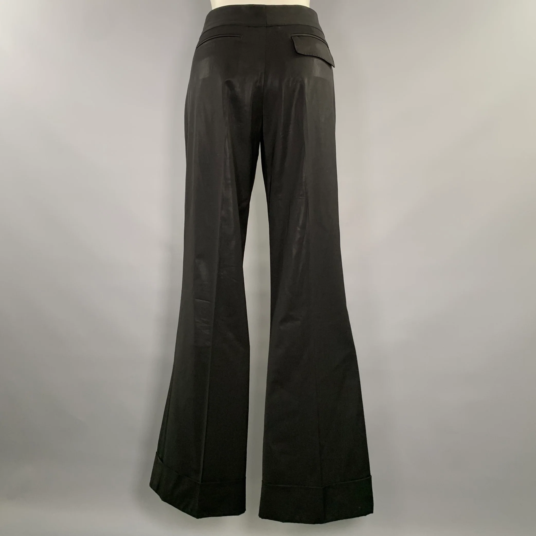 KAUFMAN FRANCO Size 30 Black Wool Blend Solid Relaxed fit Dress Pants - Image 3