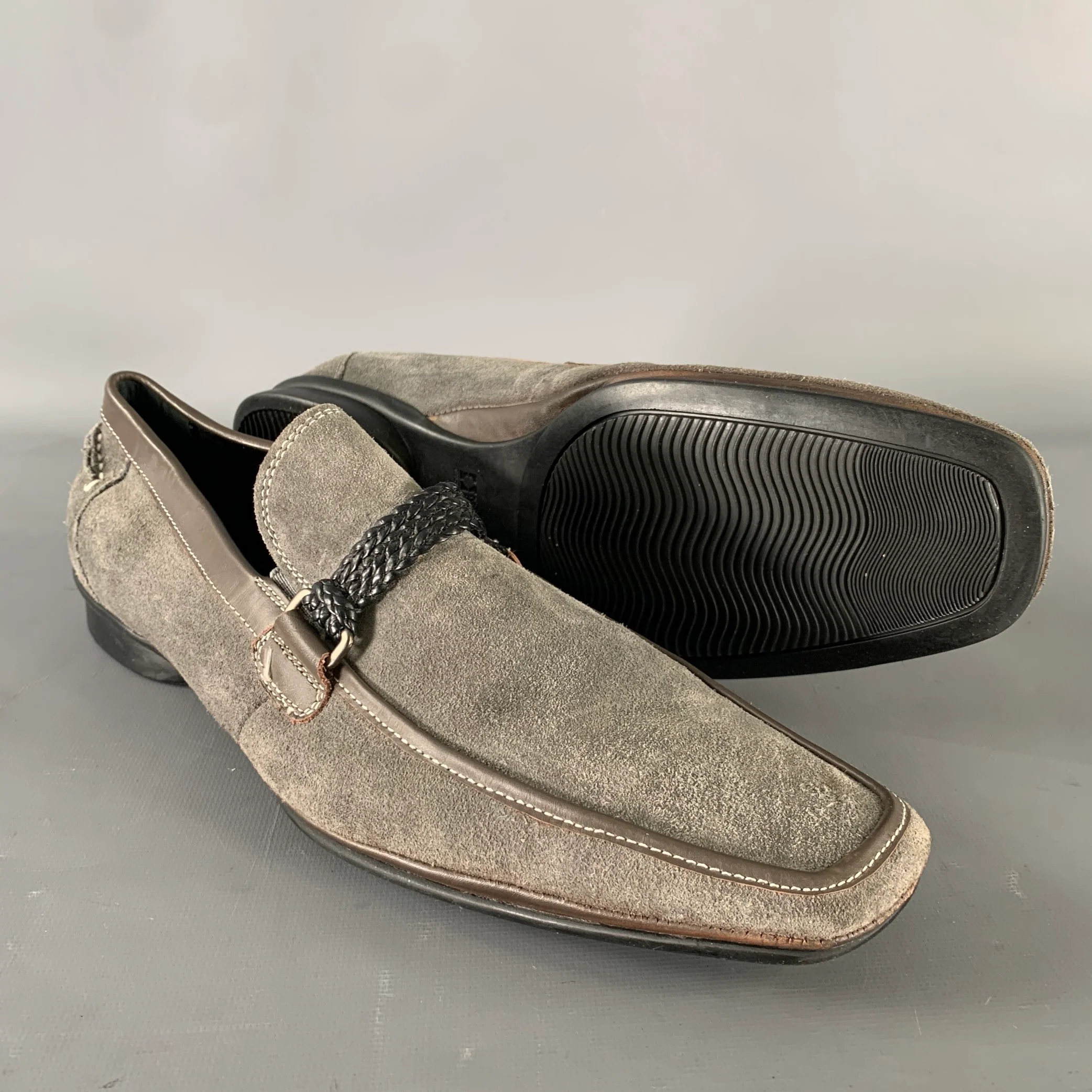 KENNETH COLE Size 10 Grey Leather Loafers - Image 5
