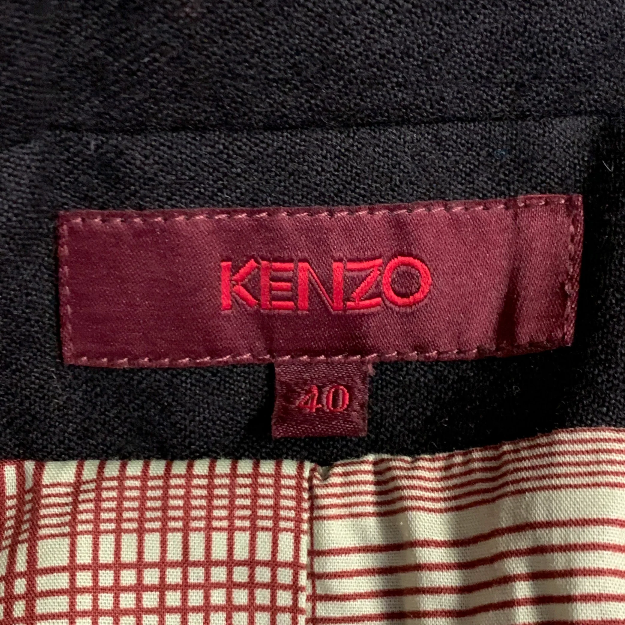 KENZO Size 4 Black Multi Color Wool Embroidered Jacket Blazer - Image 6