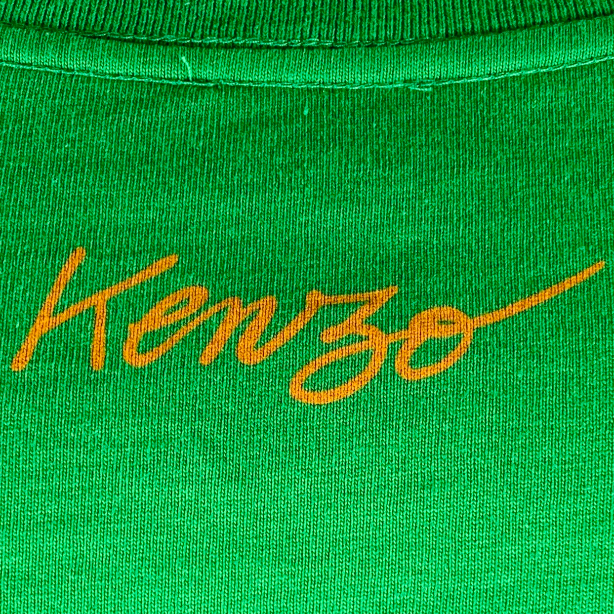 KENZO Size L Green Orange Poppy Graphic Cotton Crew Neck T-shirt - Image 5