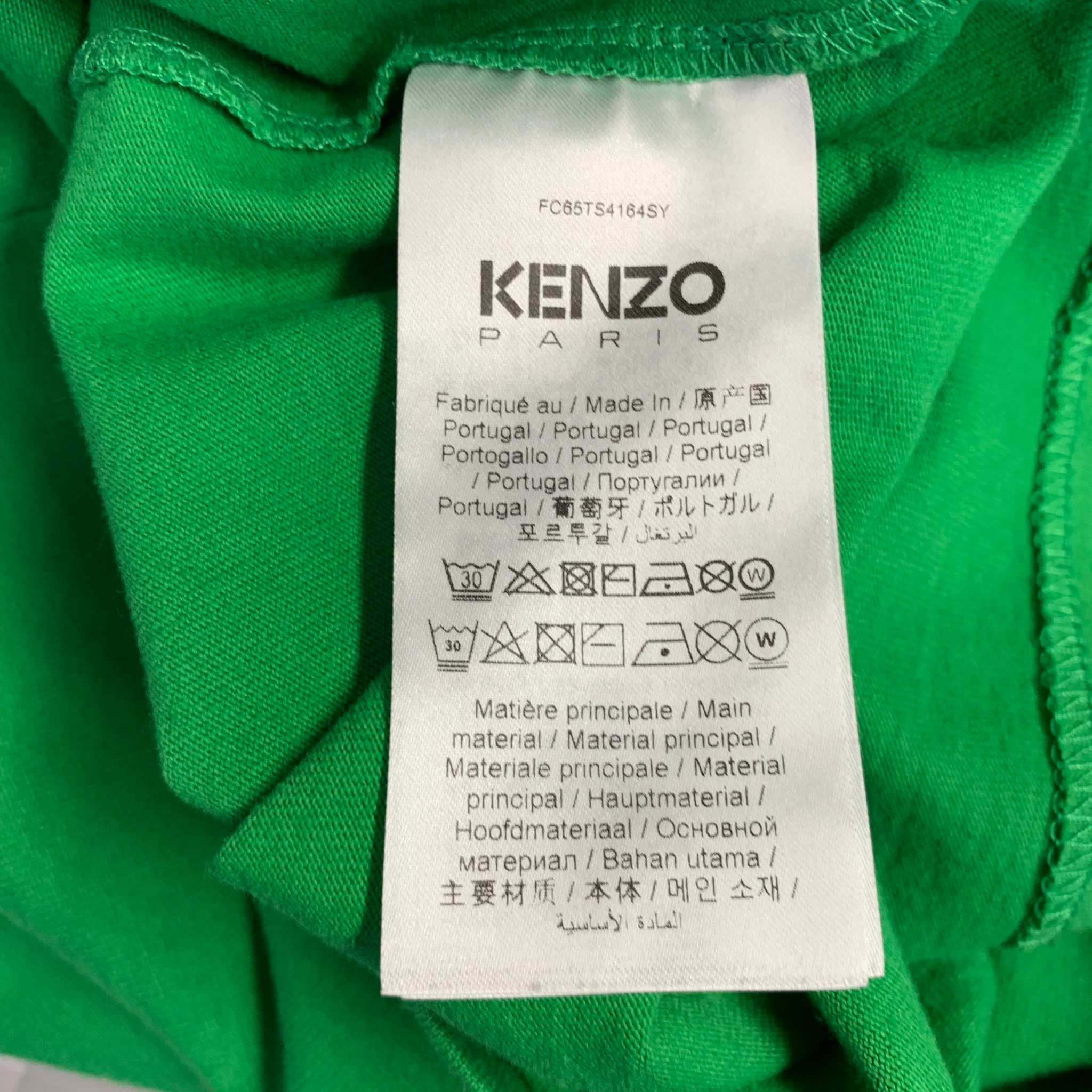 KENZO Size L Green Orange Poppy Graphic Cotton Crew Neck T-shirt - Image 7