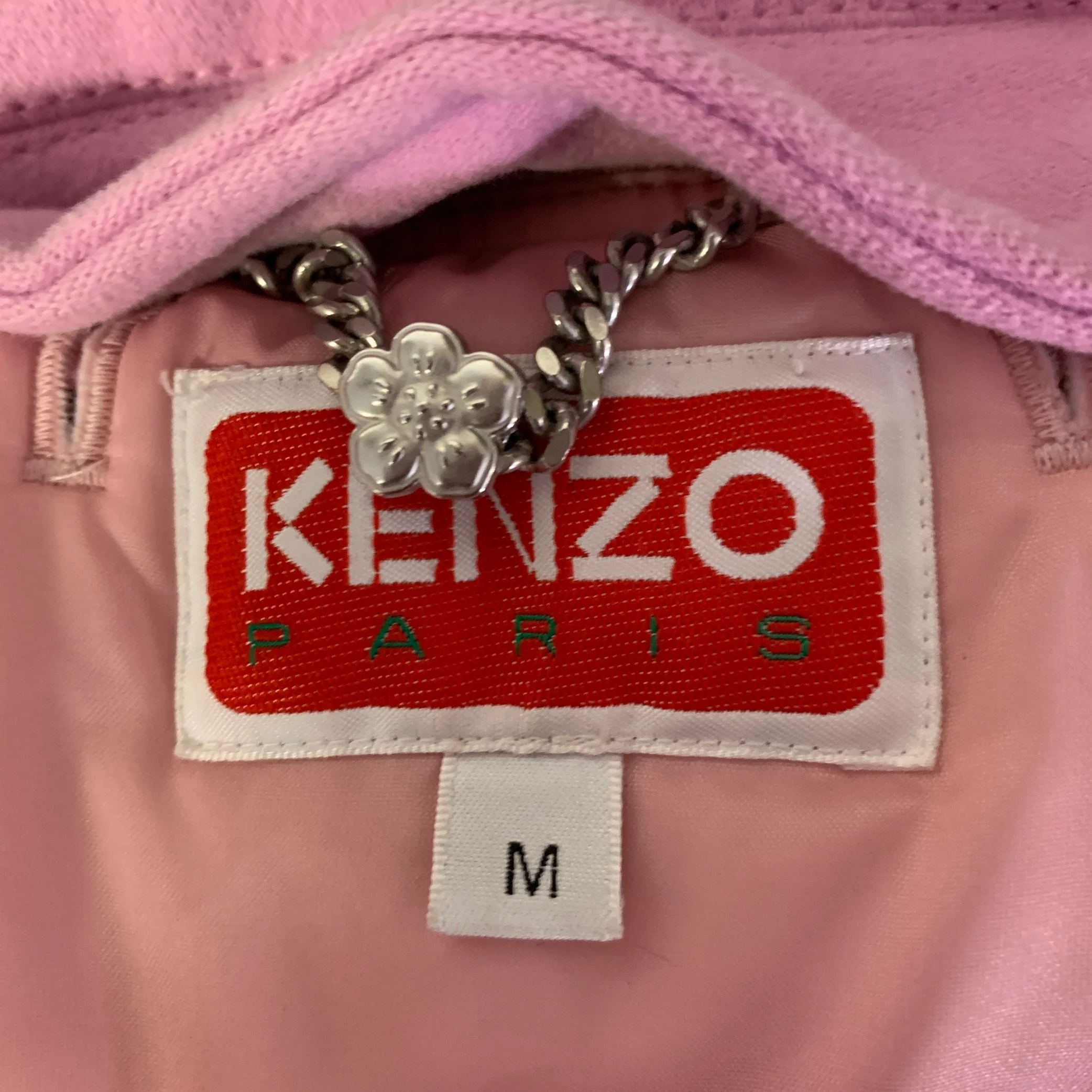 KENZO Size M Light Pink Polyamide Bomber Jacket - Image 8