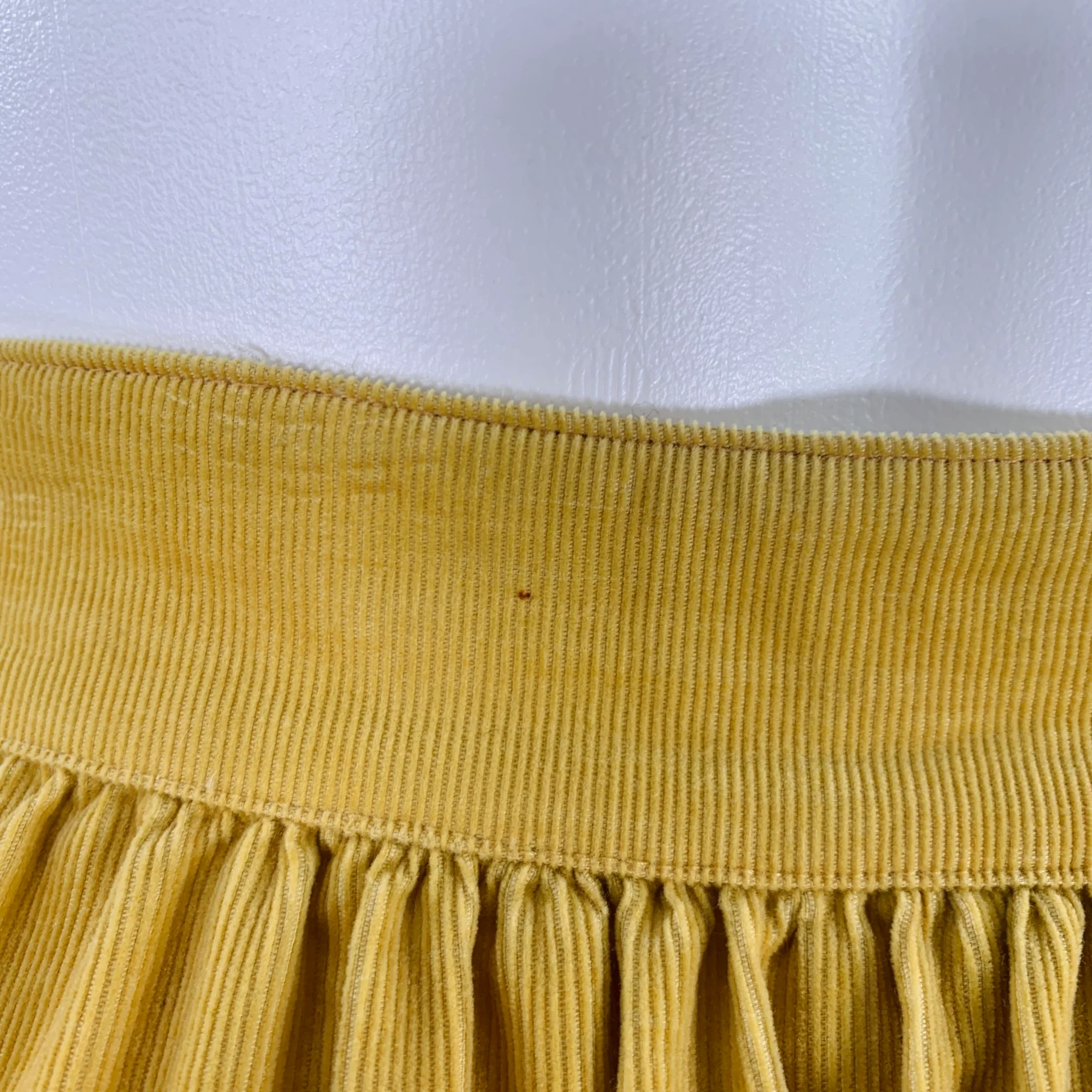 KENZO Size S Yellow Corduroy Layered Side Zipper Skirt - Image 3