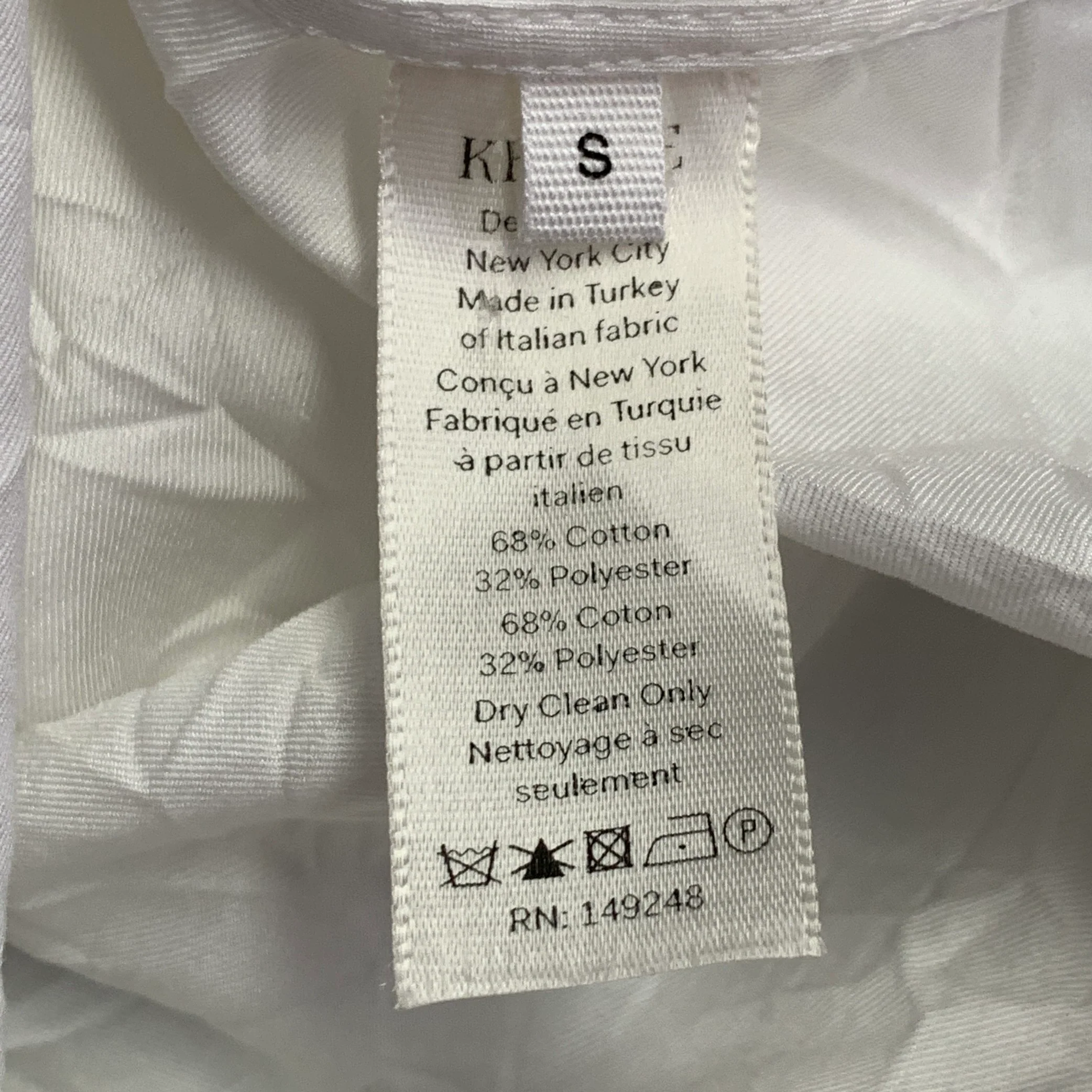 KHAITE Size S Cream Cotton Blend Wrinkled Contrast Stitch Button Up Shirt - Image 8