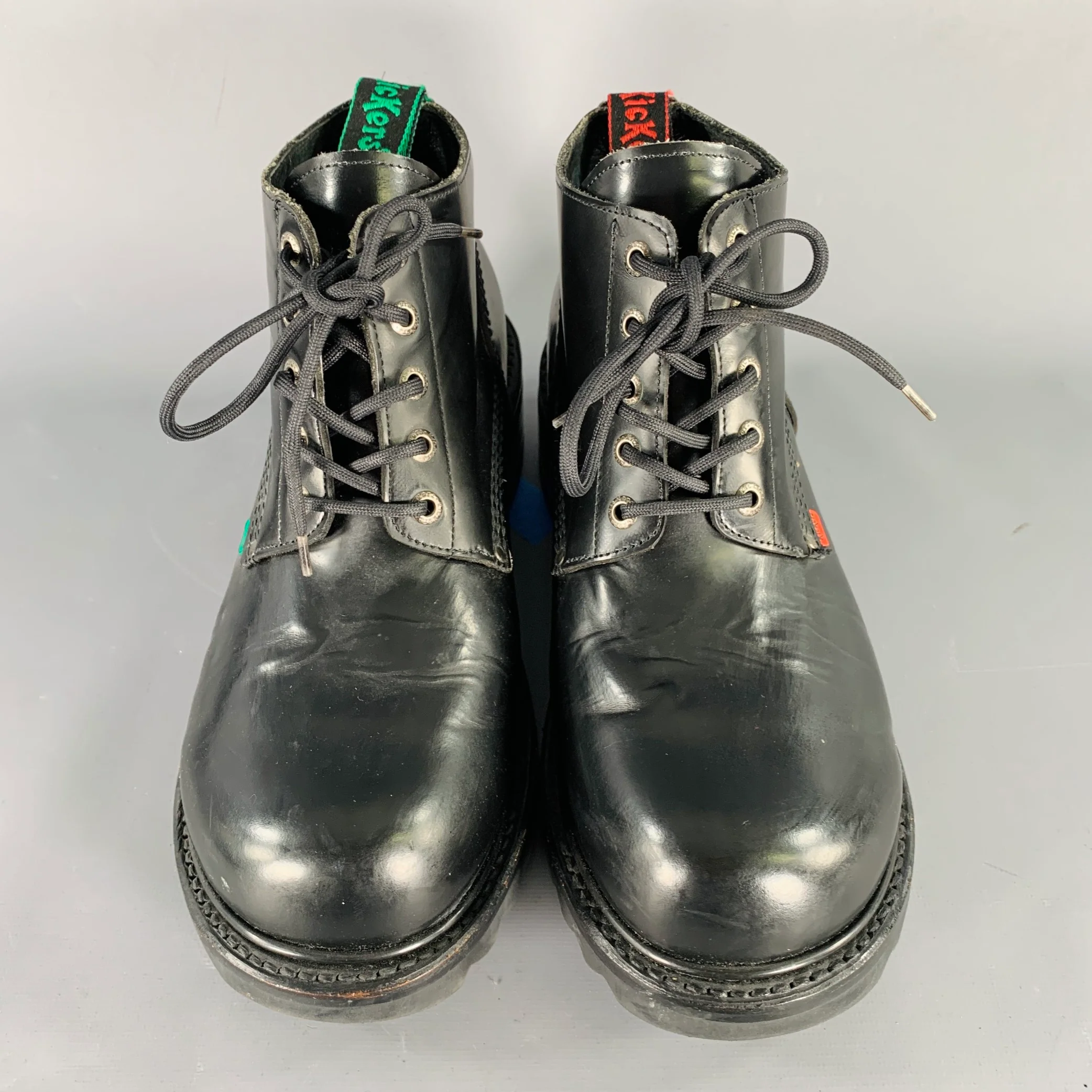 KICKERS Size 10 Black Leather Tread Sole Ankle Boots - Image 4