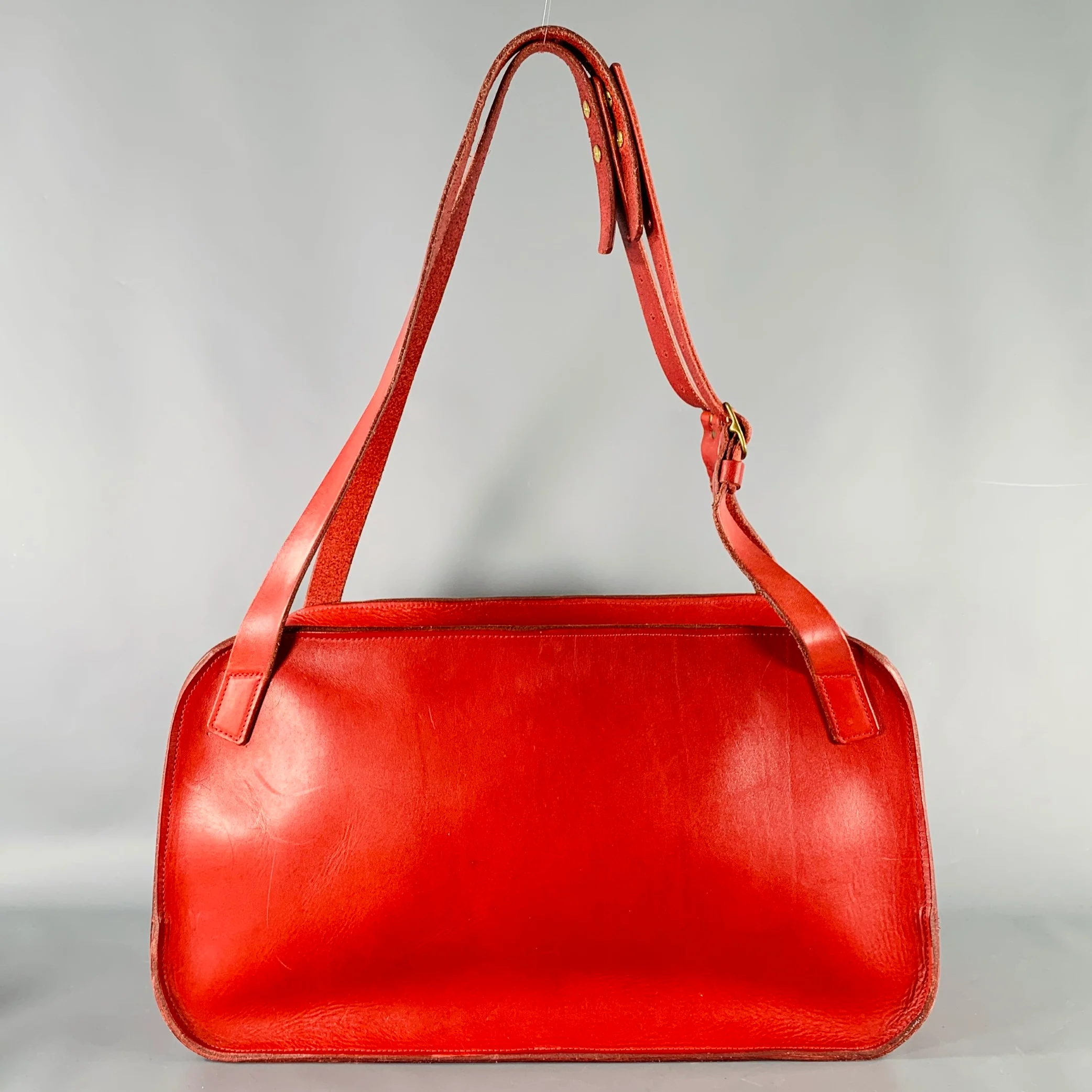 KIKA NY Small Exit Red Vegetable Tanned Leather Weekender Bag - Image 4