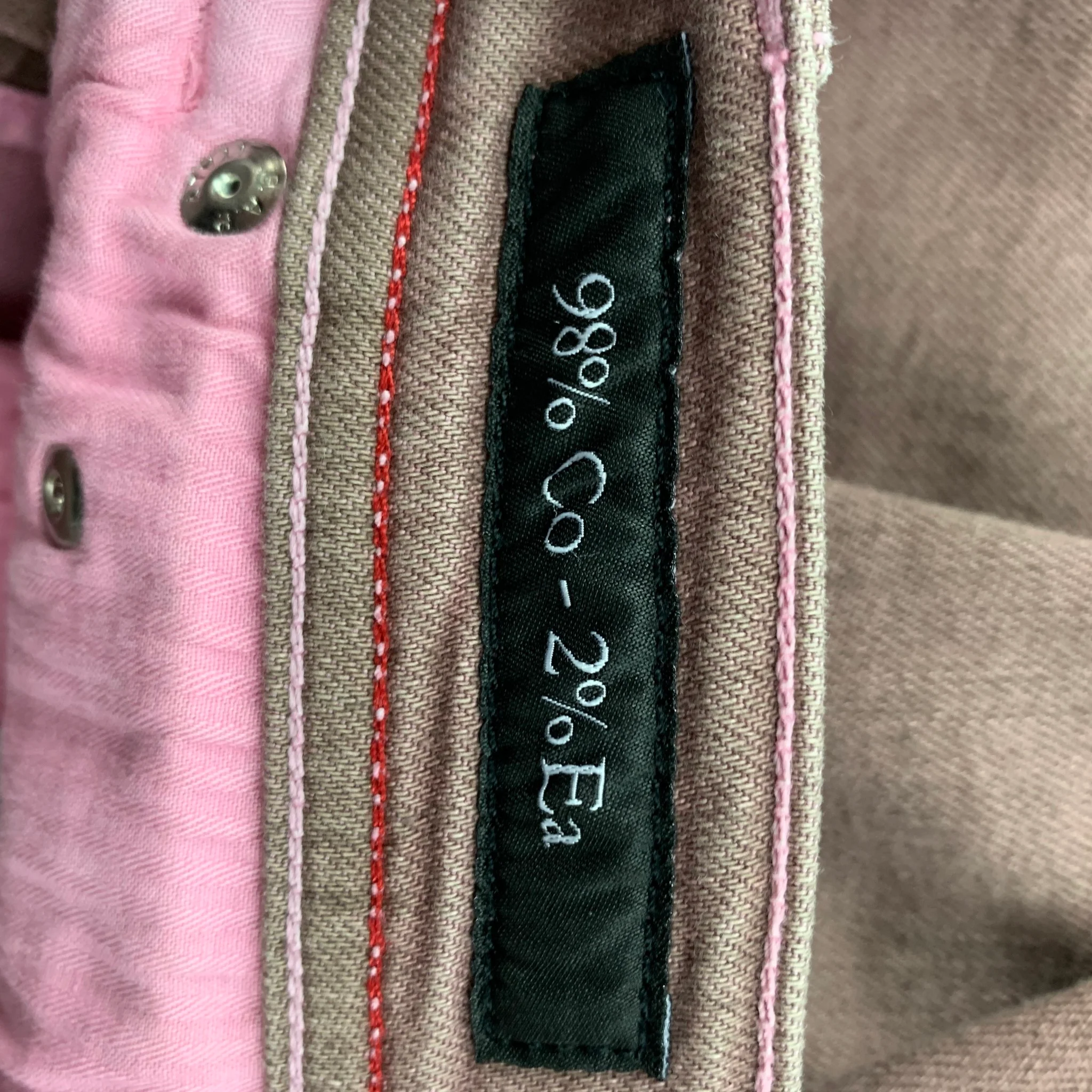 KITON Size 34 Pink Grey Heather Cotton Jeans - Image 5