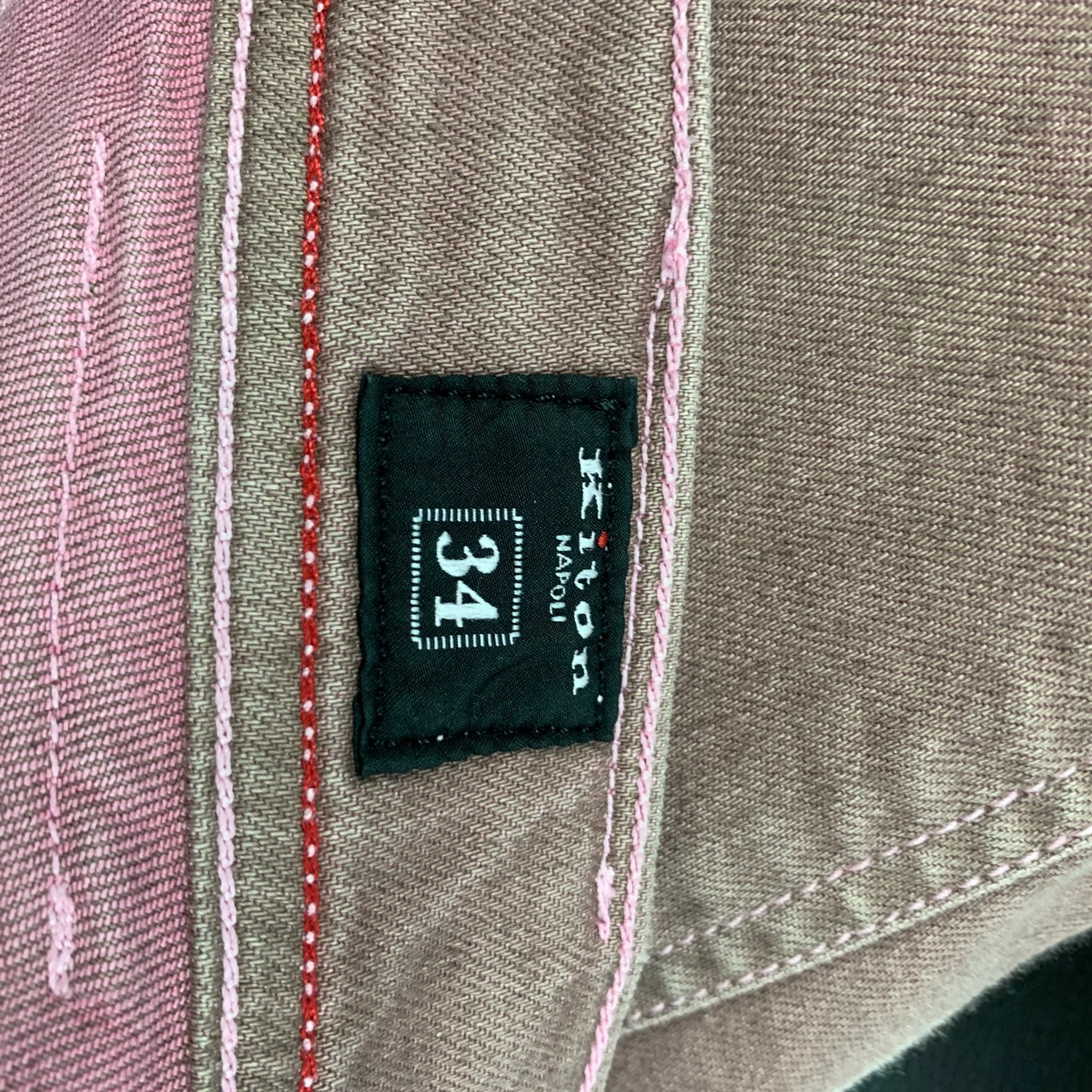 KITON Size 34 Pink Grey Heather Cotton Jeans - Image 6
