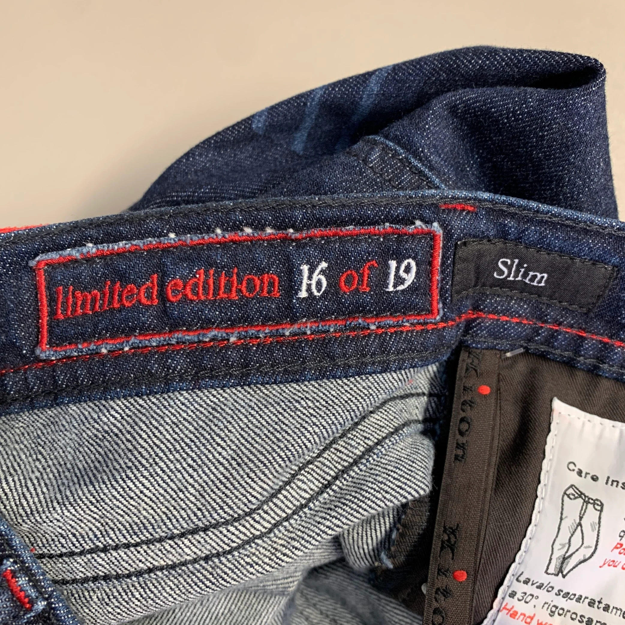 KITON Size 36 Navy Contrast Stitch Denim Straight Jeans - Image 5