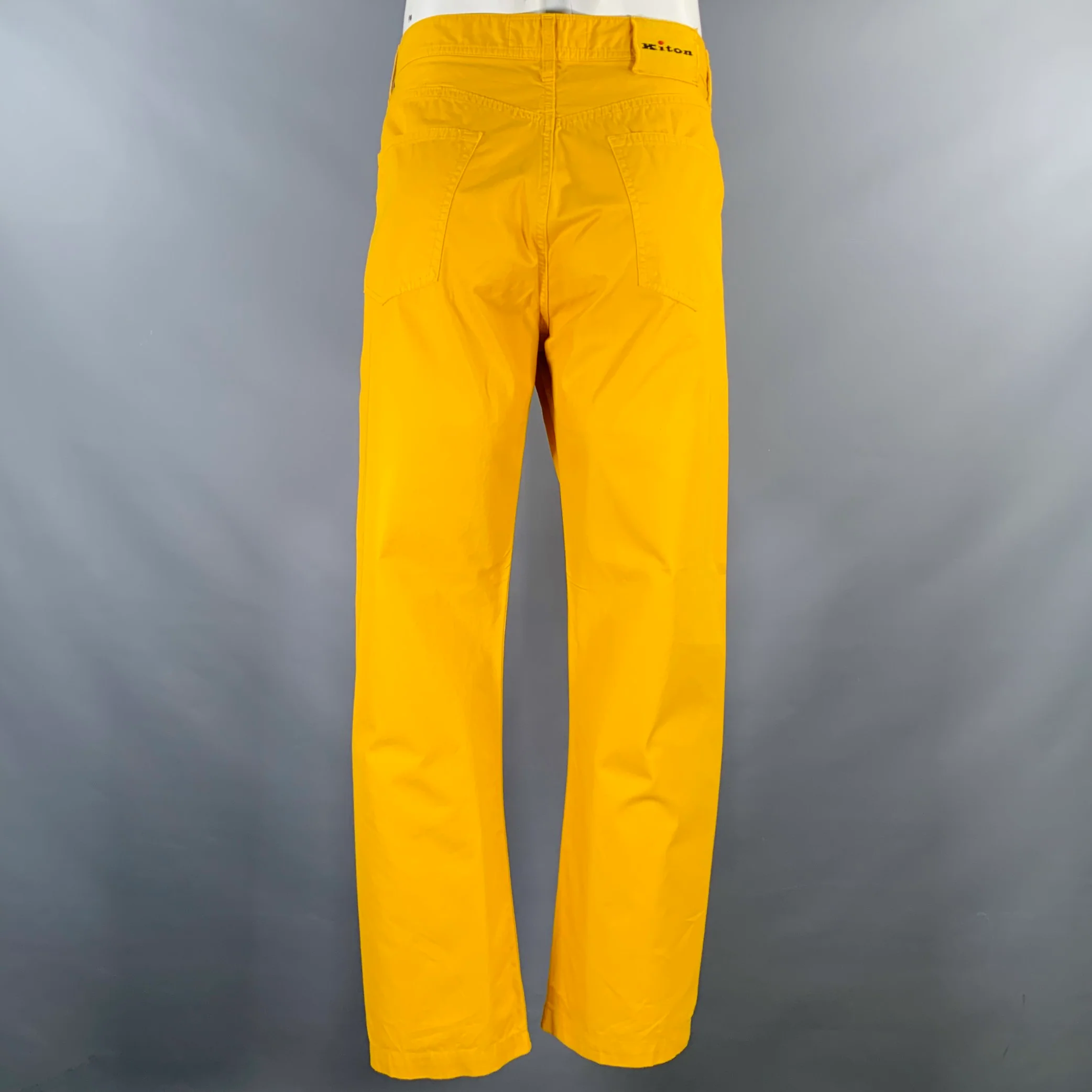 KITON Size 36 Yellow Cotton Jean Cut Casual Pants - Image 3