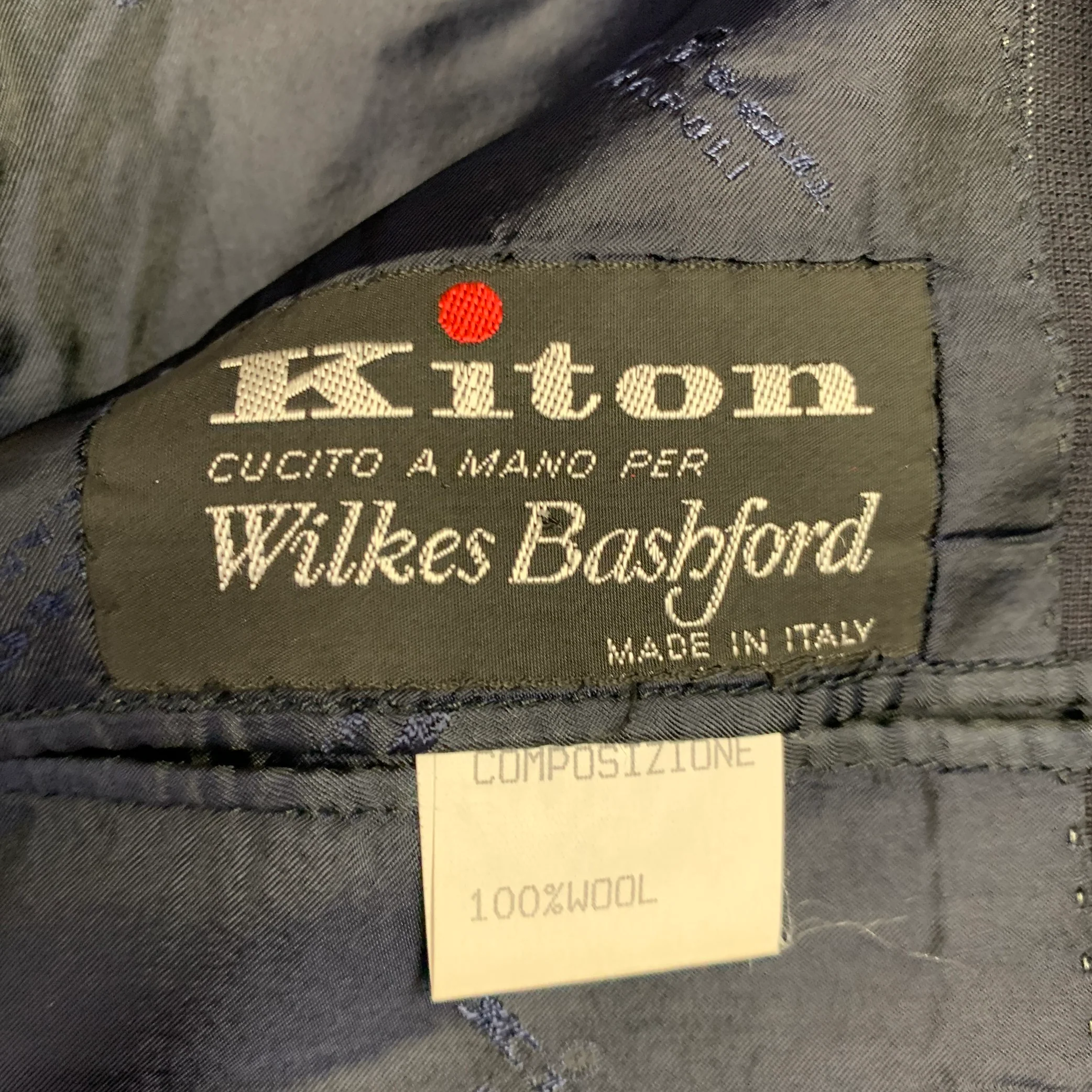 KITON Size 42 Regular Navy Grey Pinstripe Wool Notch Lapel Suit - Image 8