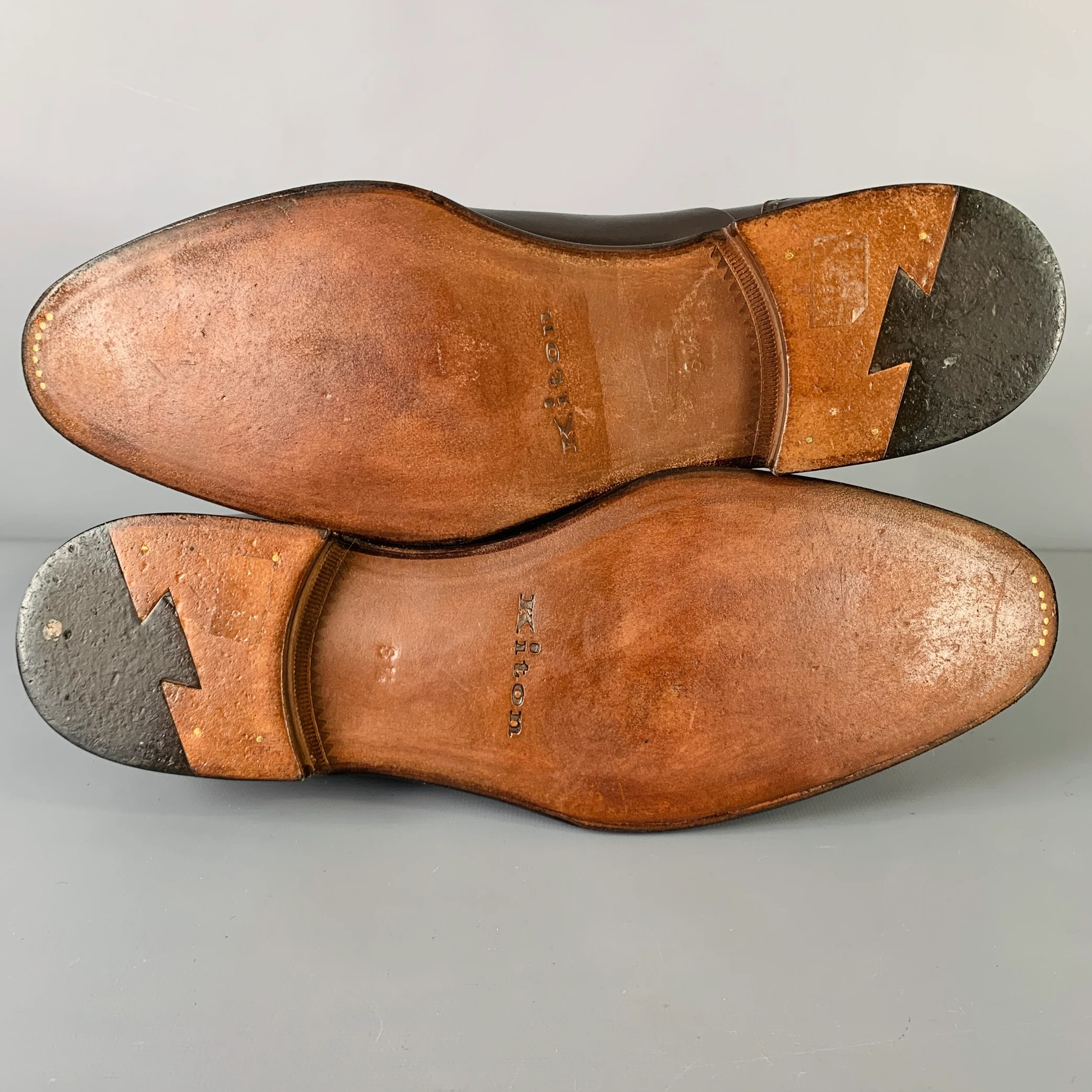 KITON Size 8.5 Brown Leather Oxford Lace-Up Shoes - Image 6