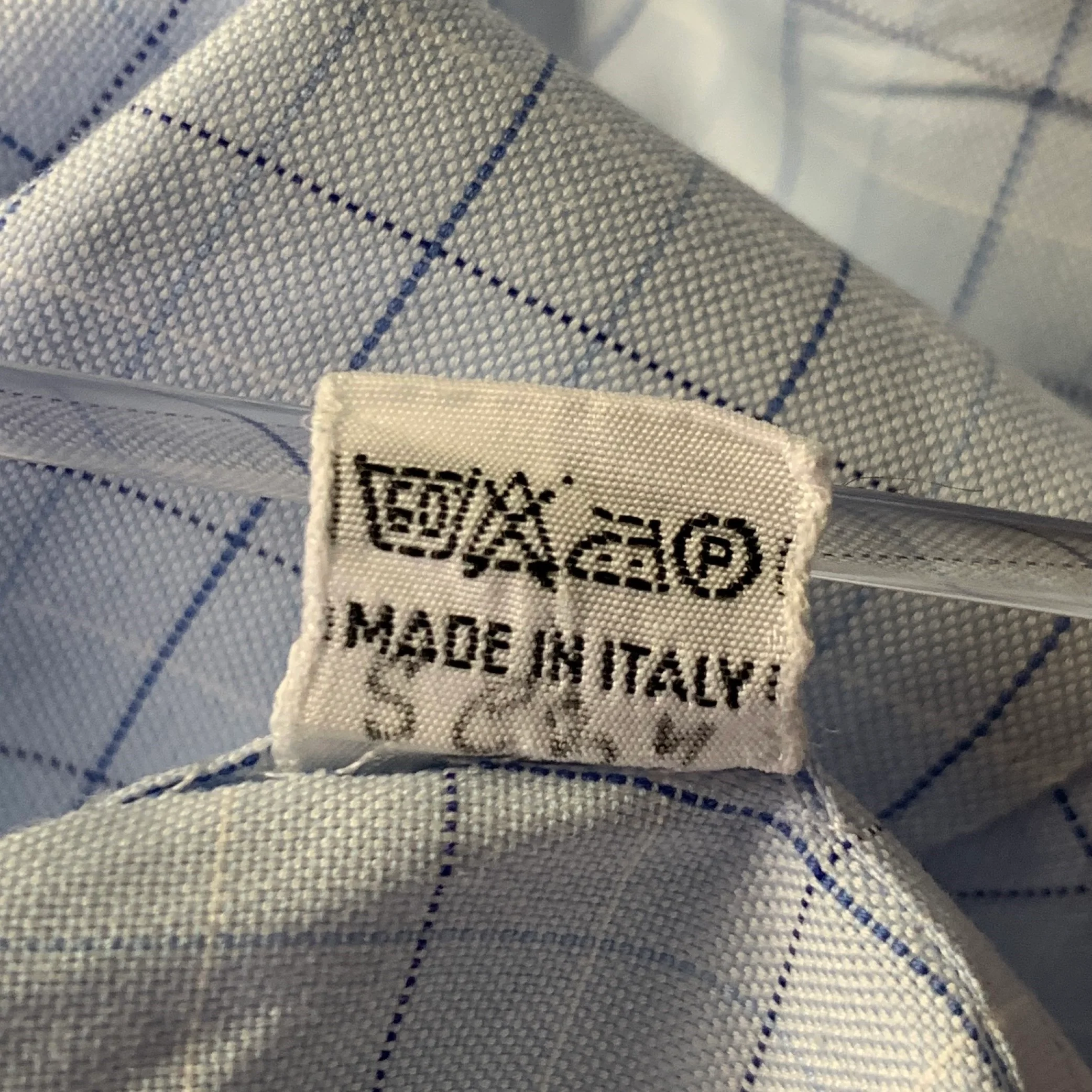 KITON Size L Light Blue Windowpane Cotton French Cuff Long Sleeve Shirt - Image 8