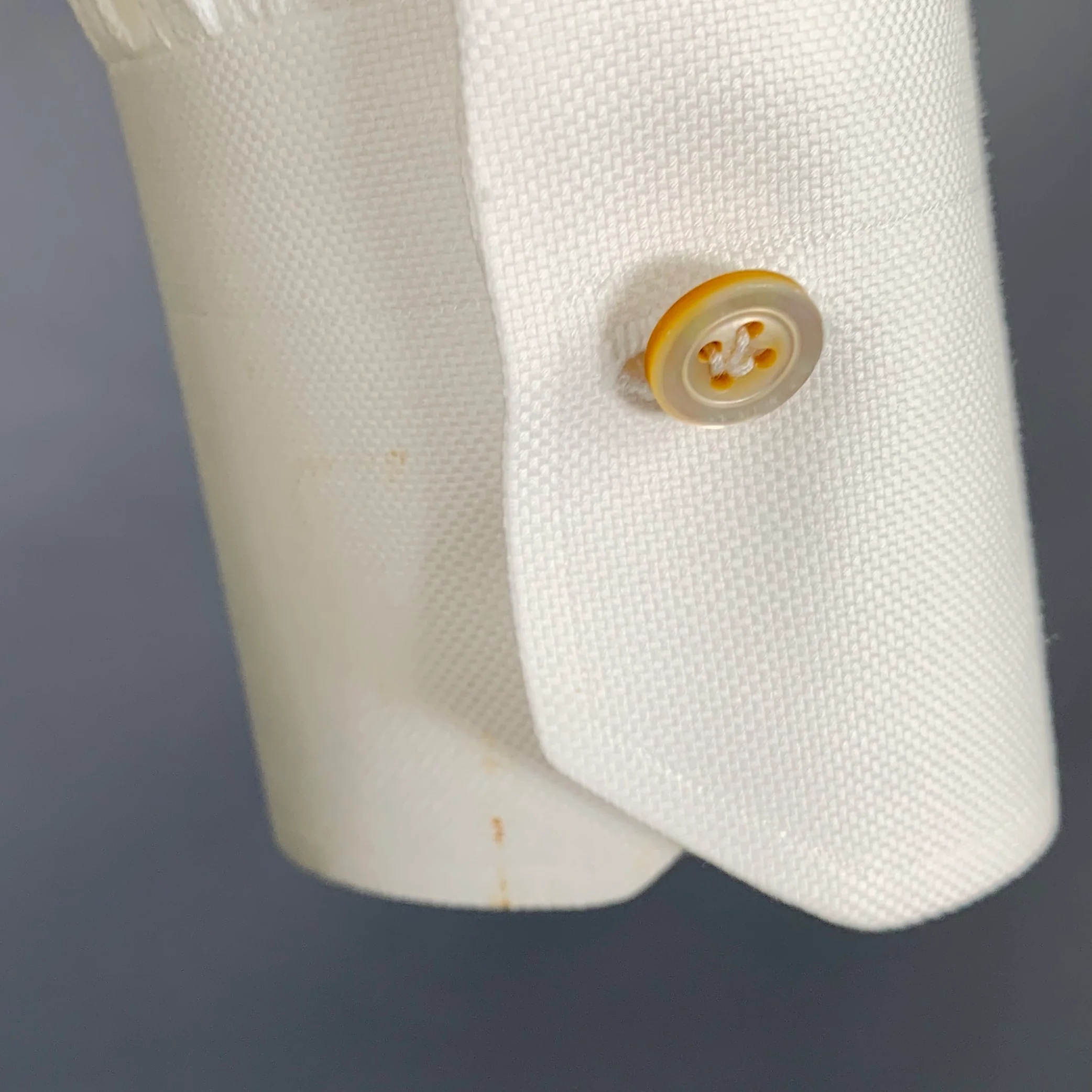 KITON Size S White Cotton Button Up Long Sleeve Shirt - Image 4