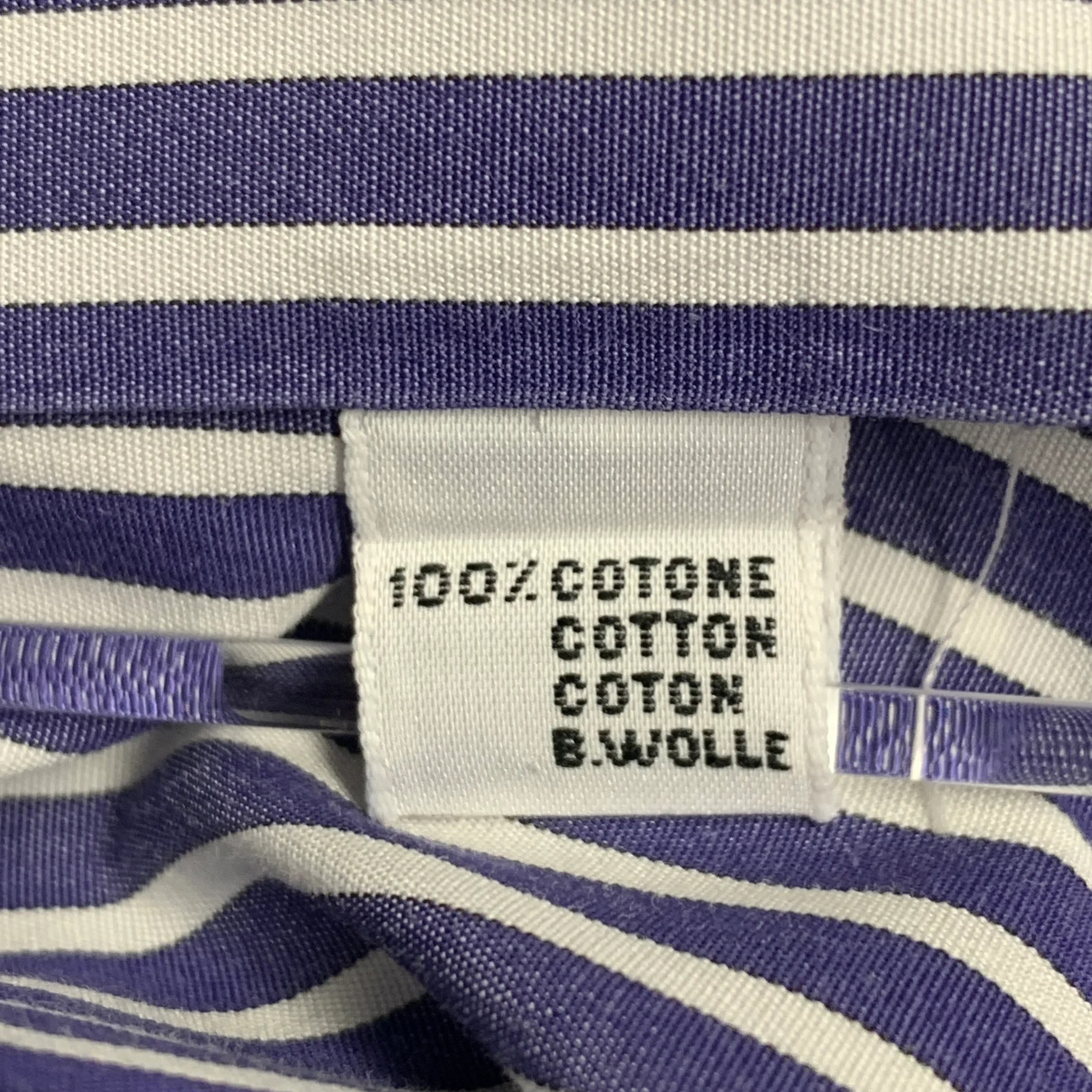 KITON Size XXL Navy White Stripe Cotton Long Sleeve Shirt - Image 5