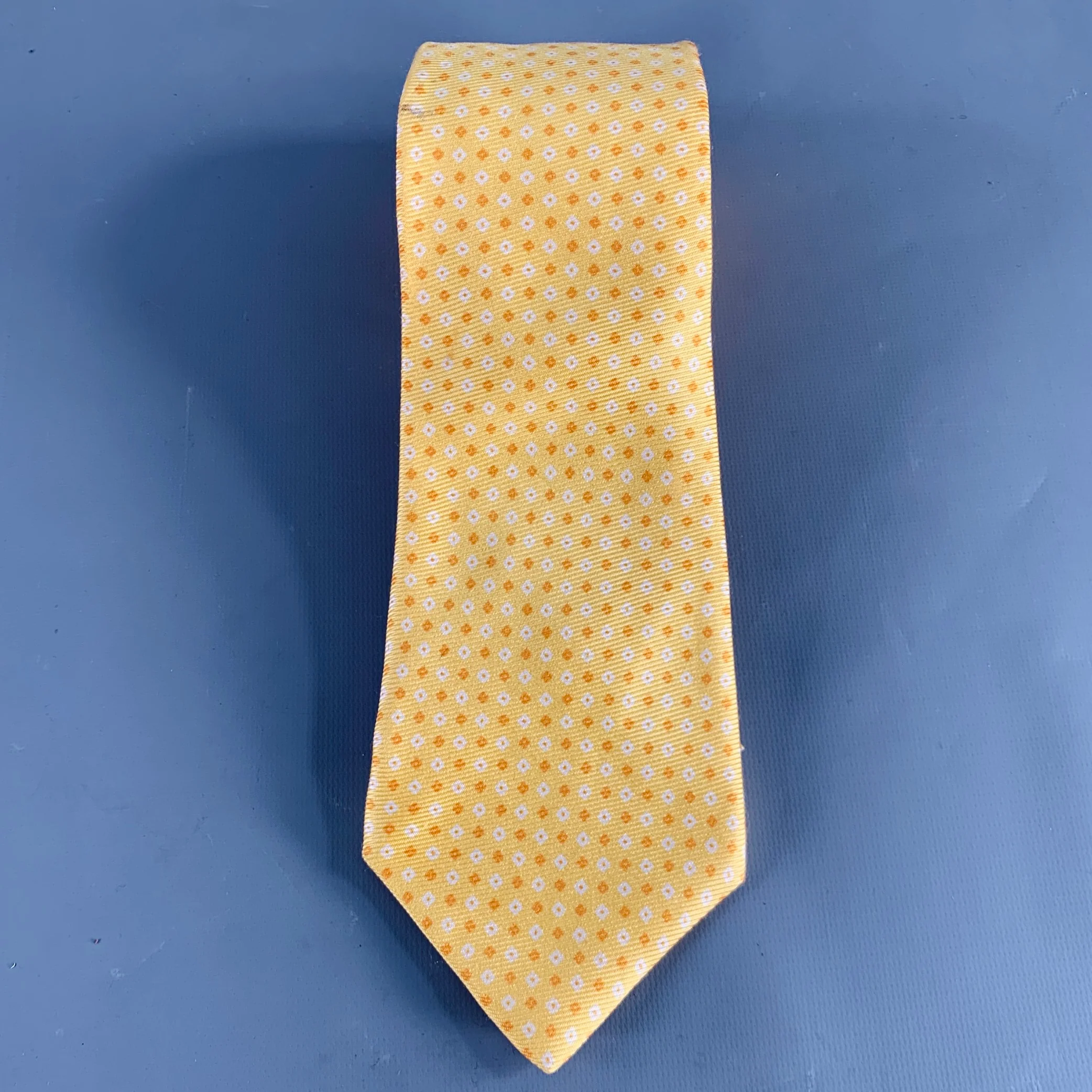KITON Yellow Orange Floral Tie - Image 3
