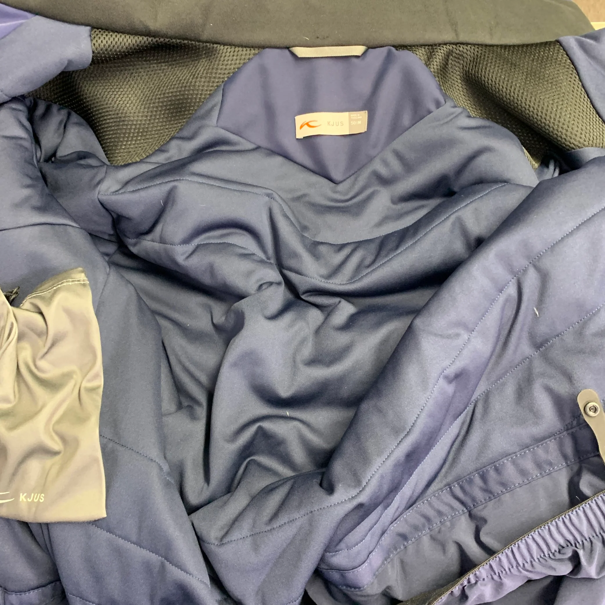 KJUS Size M Freelite Navy Chevron Polyester Hooded Ski Jacket - Image 7
