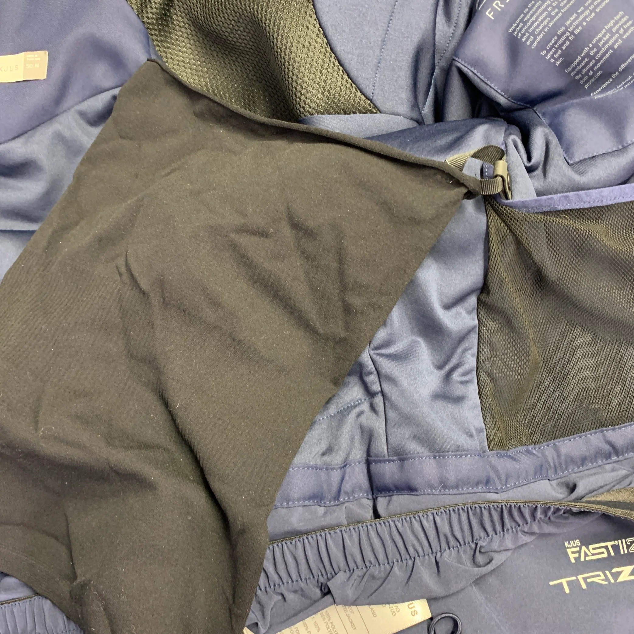 KJUS Size M Freelite Navy Chevron Polyester Hooded Ski Jacket - Image 9