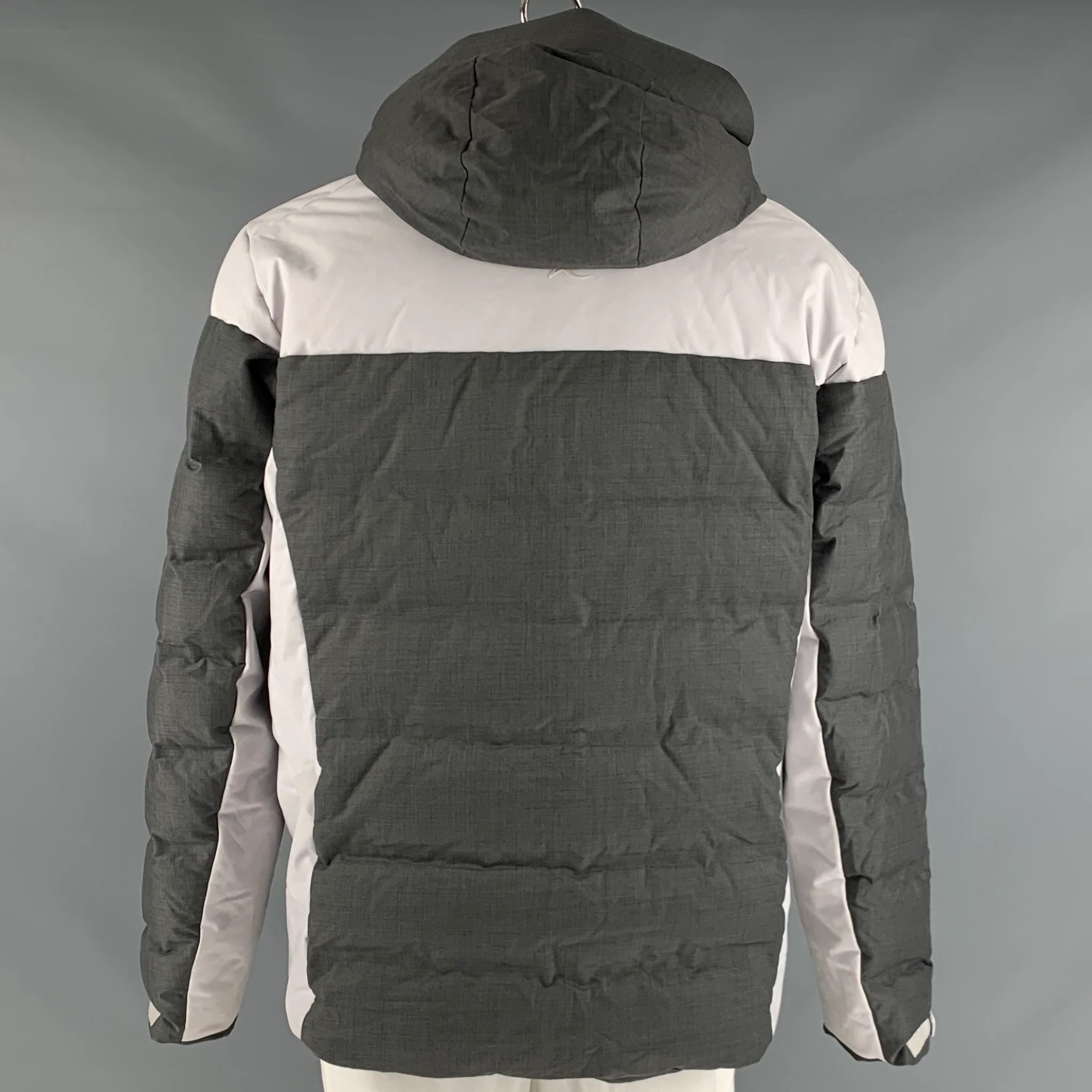 KJUS Size XL Grey Quilted Polyester Hooded Jacket - Image 3