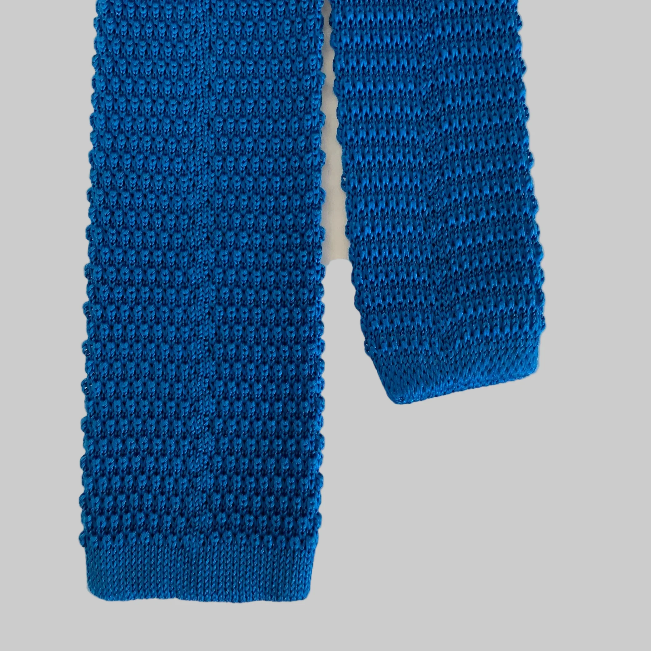 KNOTTERY Blue Knit Silk Tie