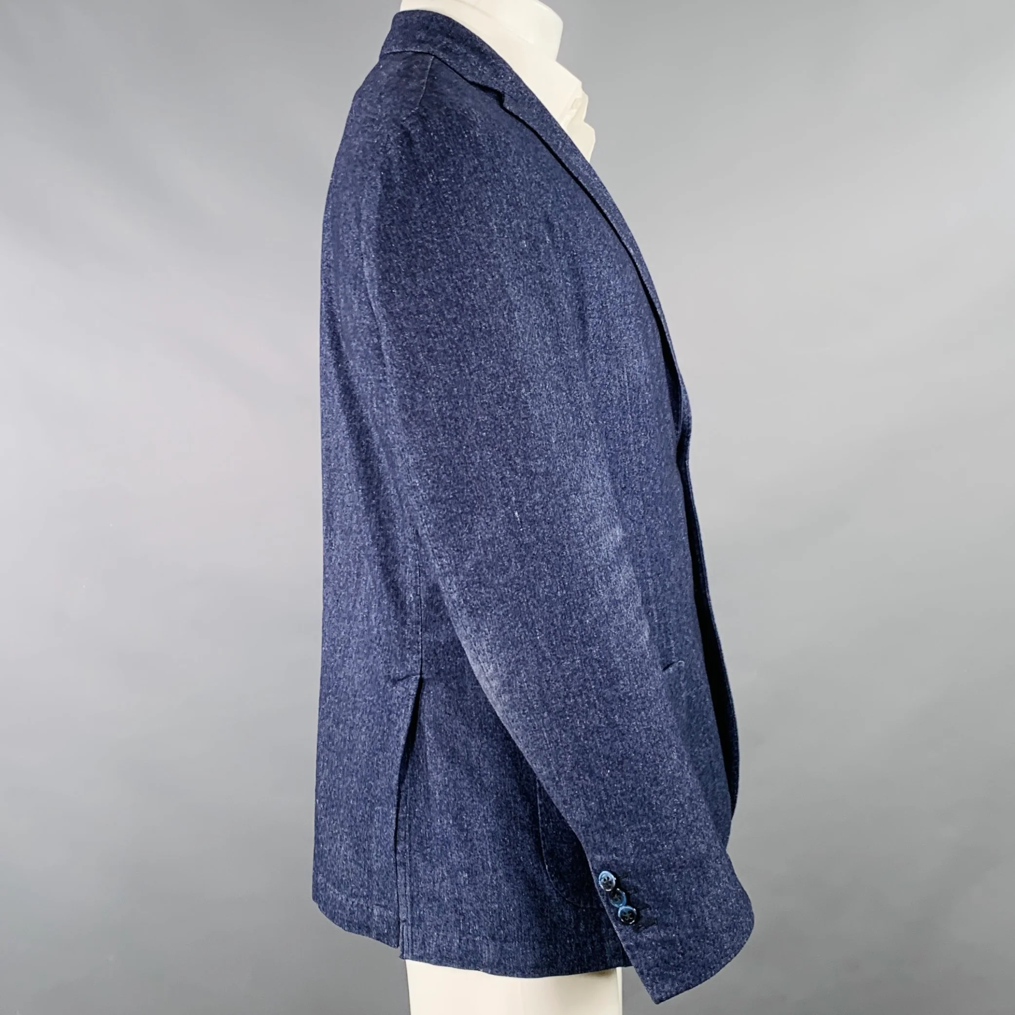 L.B.M. 1911 Size 40 Blue Wool Blend Single Breasted Sport Coat - Image 2