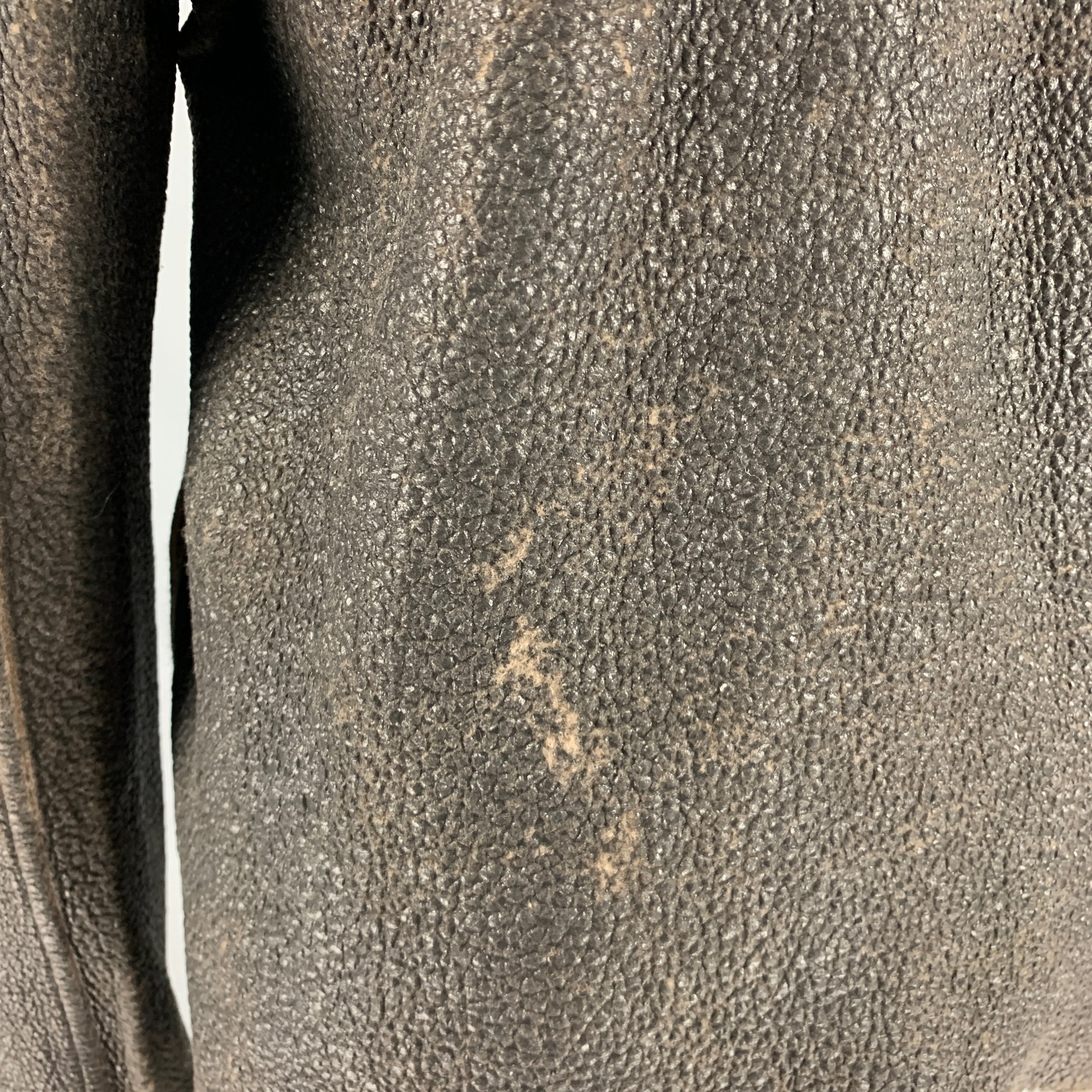 L.G.B Size S Brown Tan Cotton Shawl Collar Jacket - Image 4