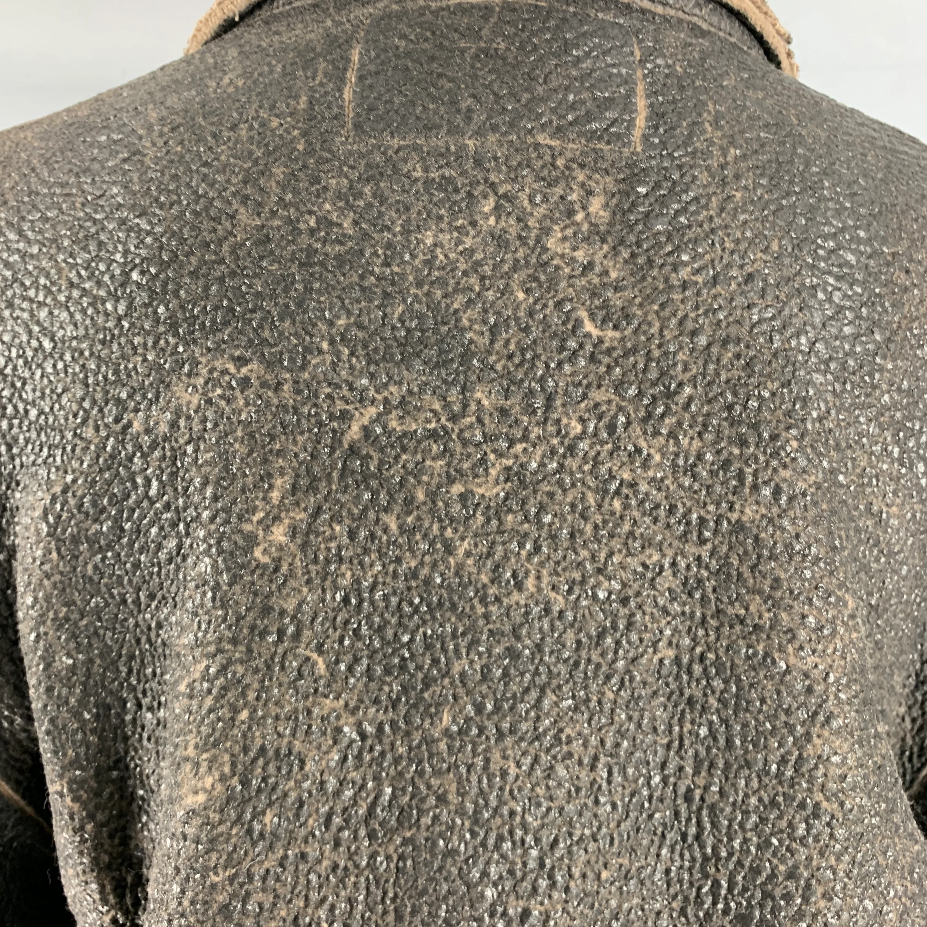 L.G.B Size S Brown Tan Cotton Shawl Collar Jacket - Image 5