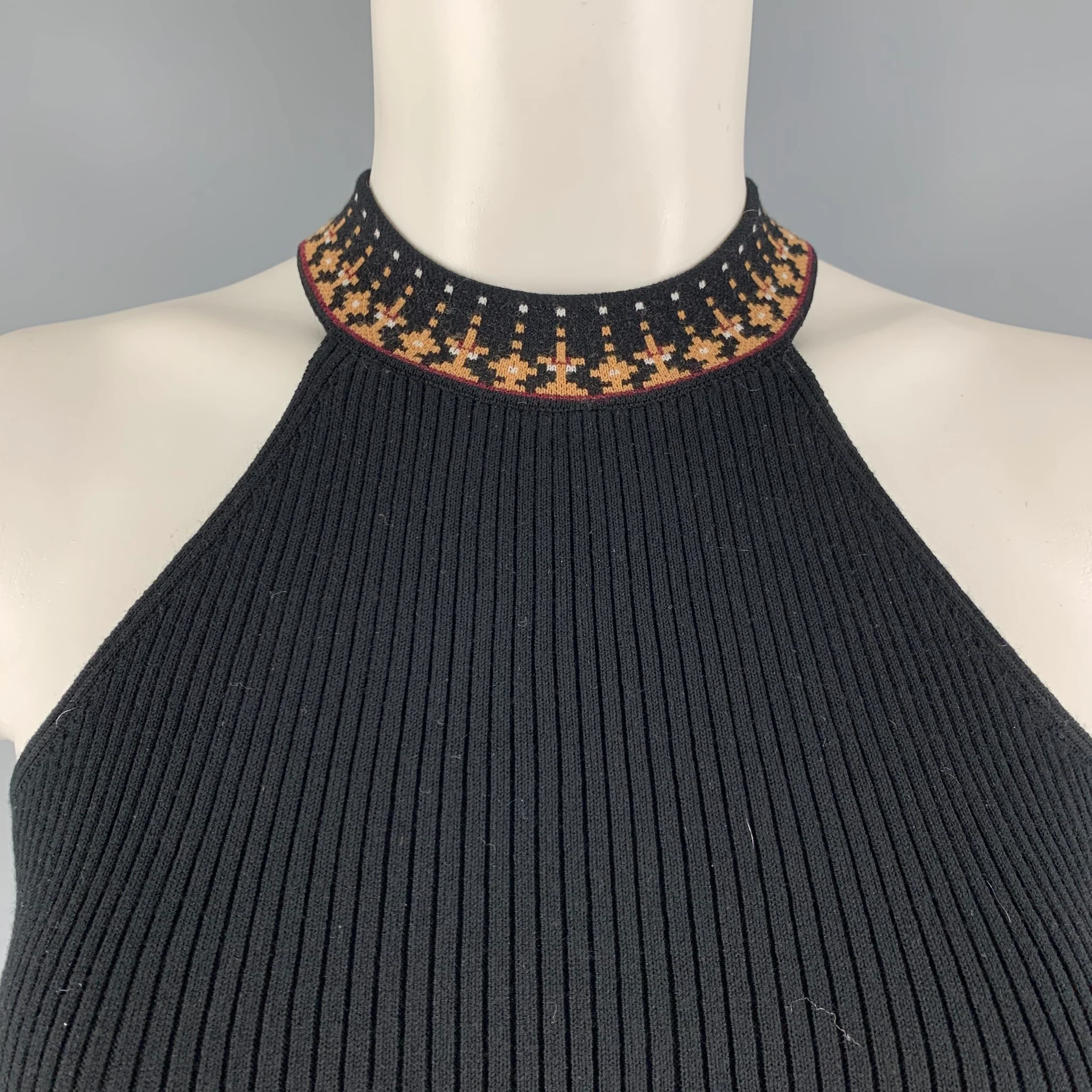 LA MAILLE SEZANE Size S Black Beige Viscose Polyester Abstract Sets - Image 2
