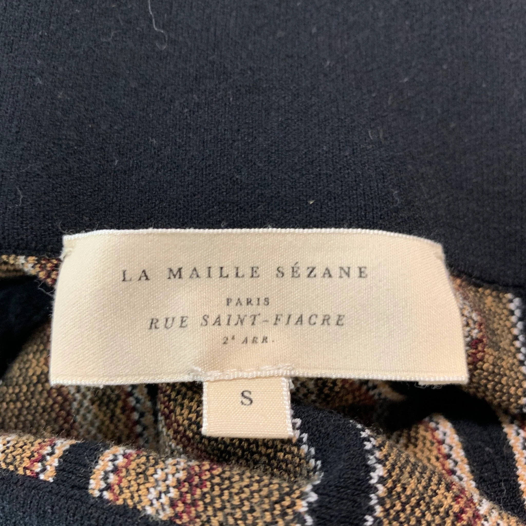 LA MAILLE SEZANE Size S Black Beige Viscose Polyester Abstract Sets - Image 5