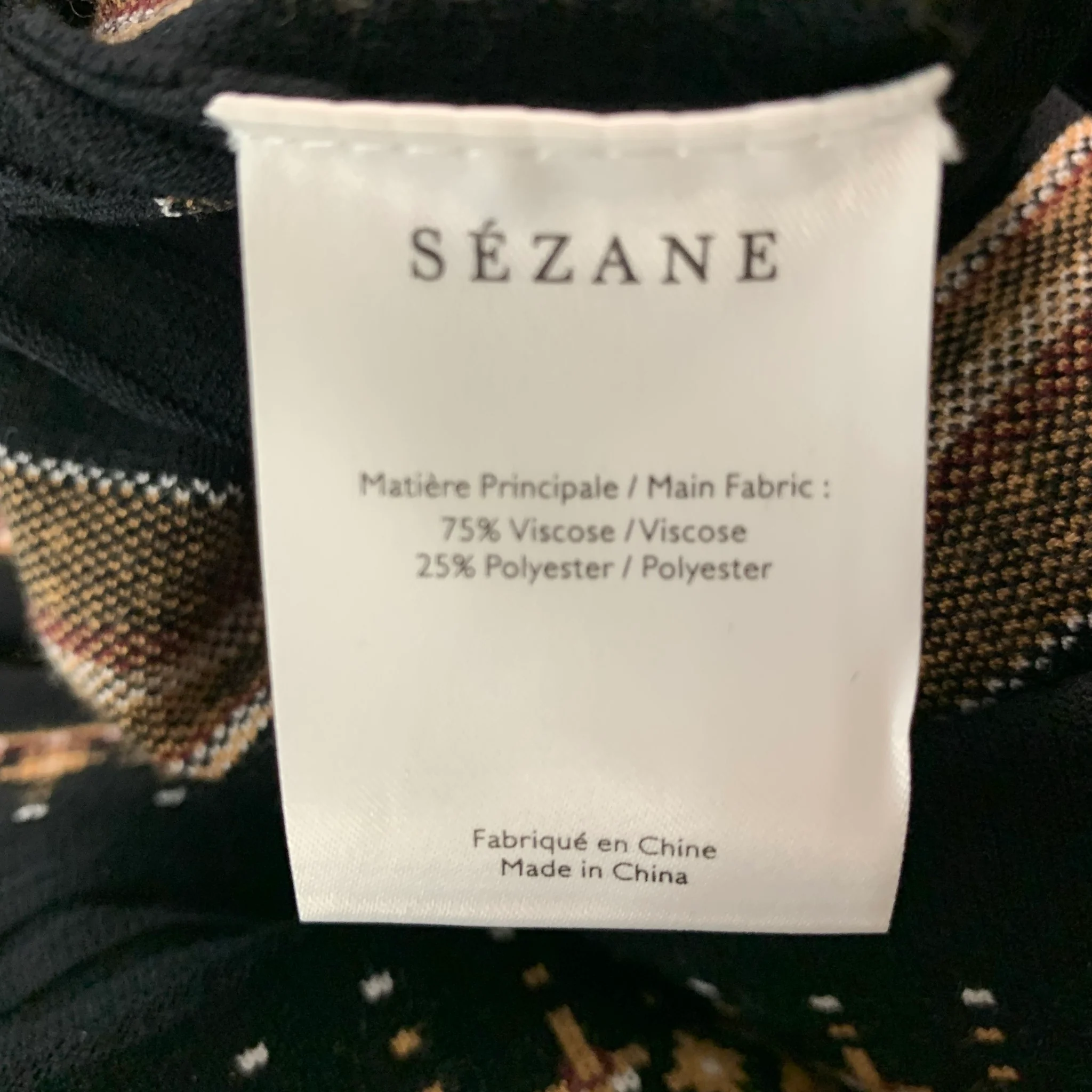 LA MAILLE SEZANE Size S Black Beige Viscose Polyester Abstract Sets - Image 6