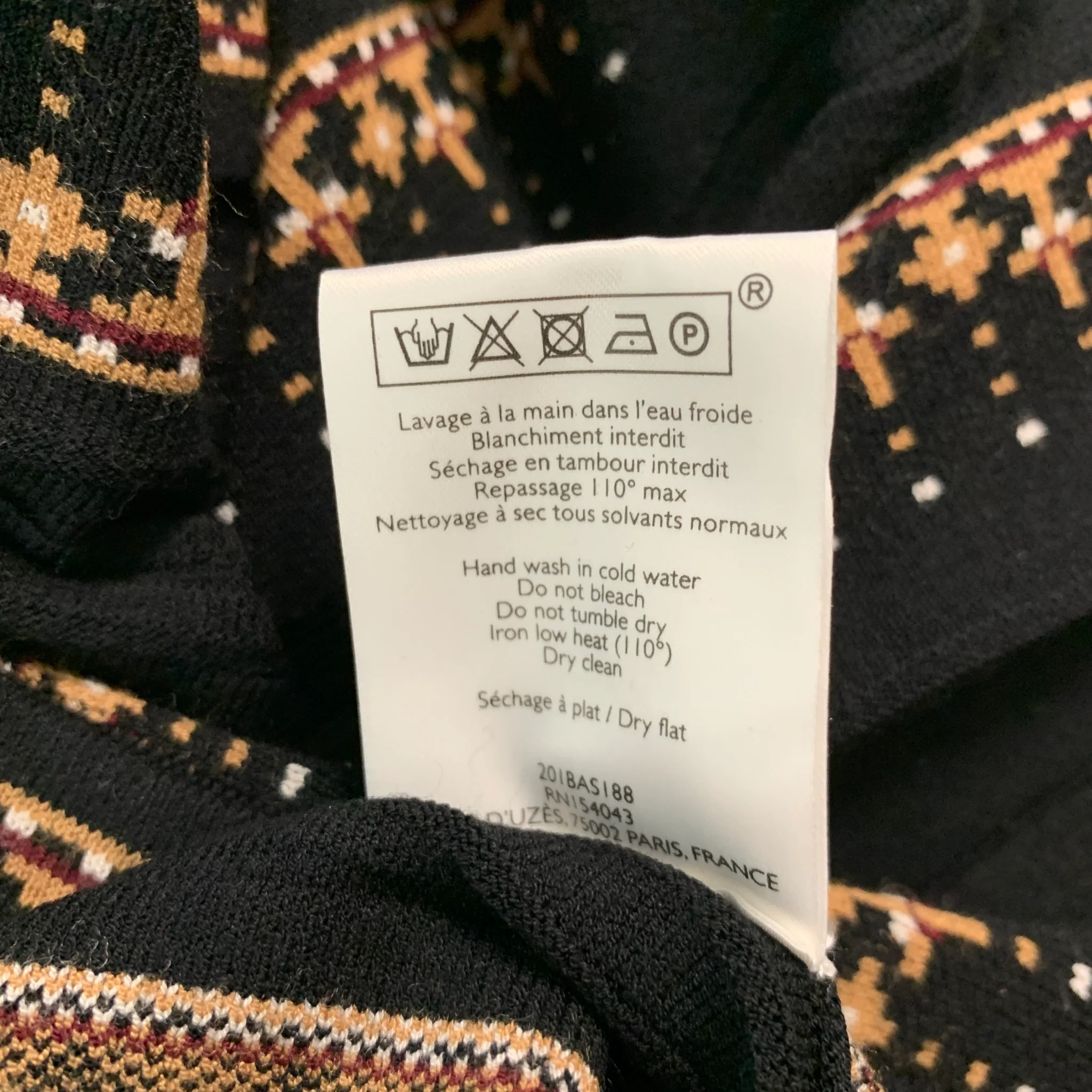 LA MAILLE SEZANE Size S Black Beige Viscose Polyester Abstract Sets - Image 7