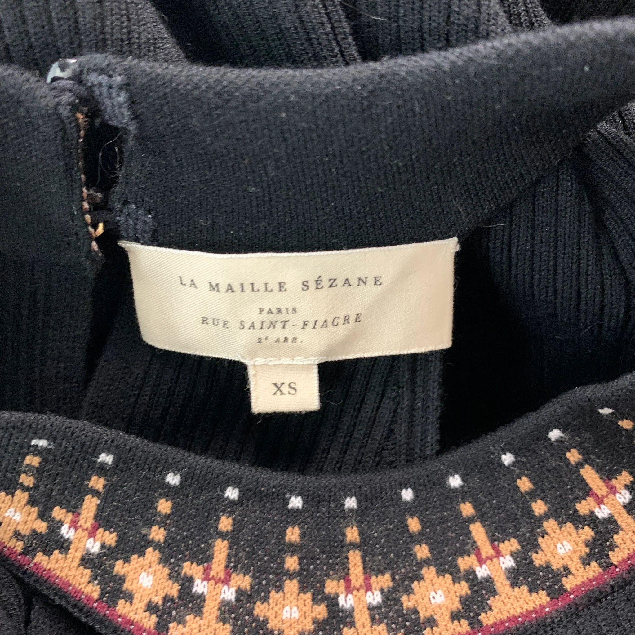 LA MAILLE SEZANE Size S Black Beige Viscose Polyester Abstract Sets - Image 8