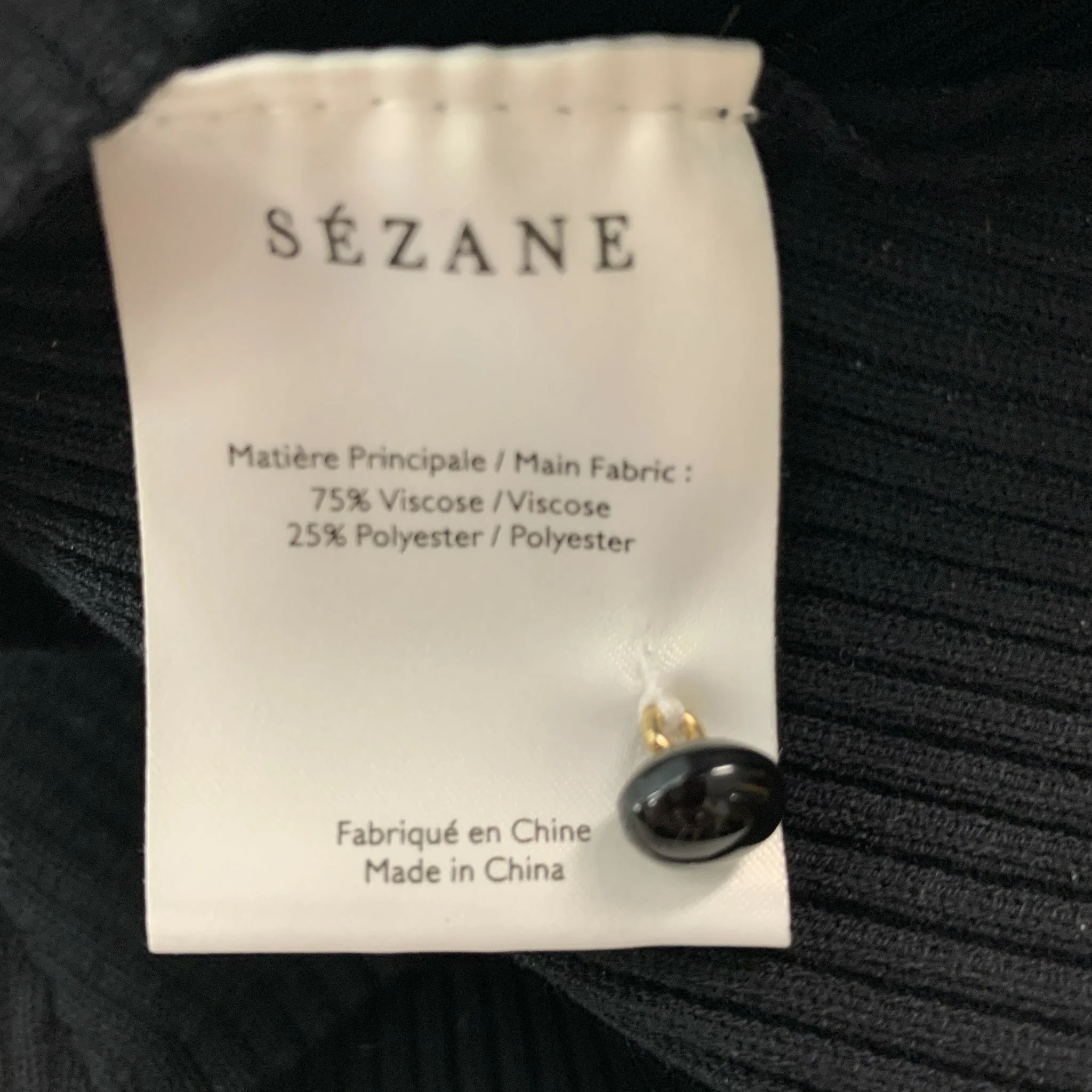 LA MAILLE SEZANE Size S Black Beige Viscose Polyester Abstract Sets - Image 9