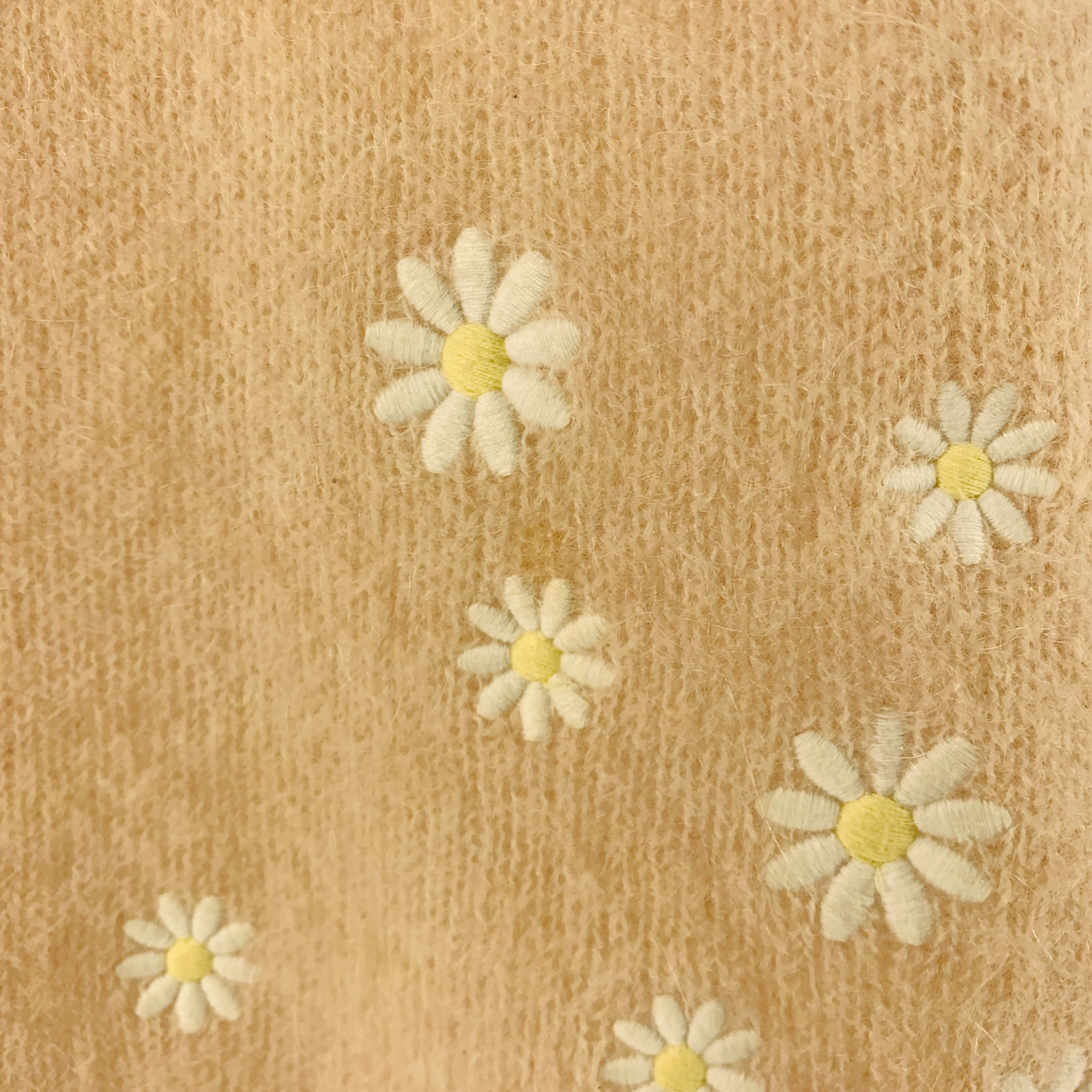 LA MAILLE SEZANE Size S Pink White Mohair Blend Embroidered Sweater - Image 5