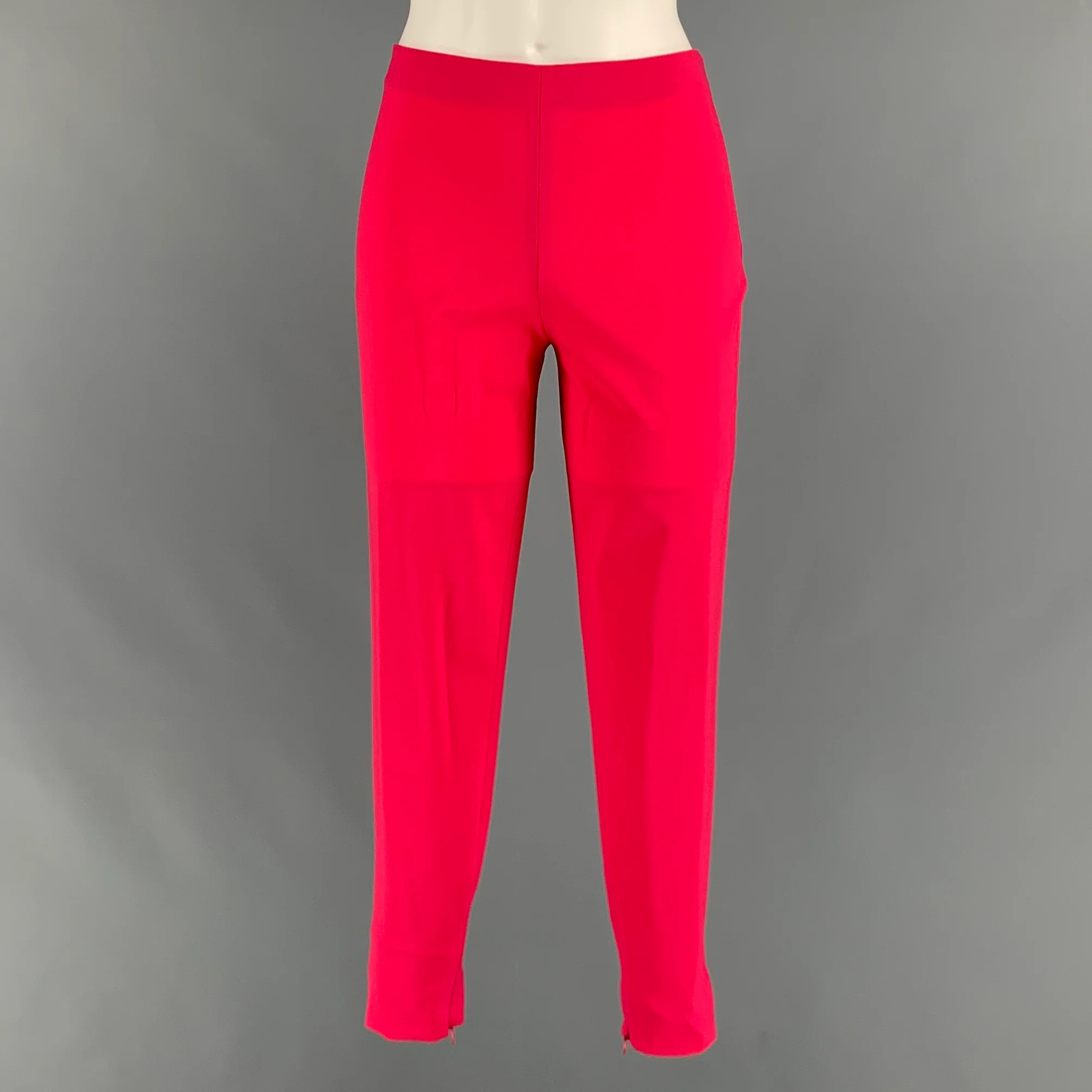 LA PERLA Size 4 Pink Fuchsia Wool Eastane Double Breasted Pants Suit - Image 5