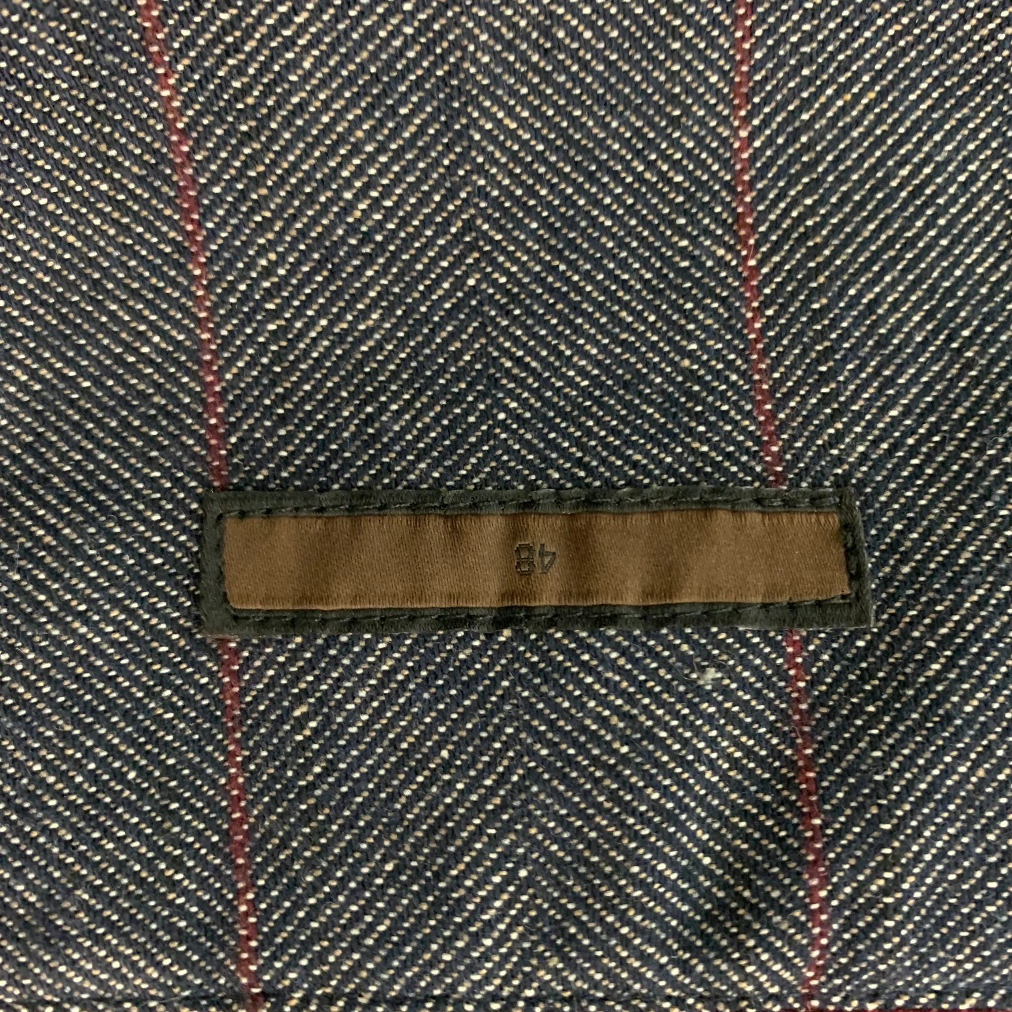 LABORATORI ITALIANI Size 38 Navy White & Red Pinstripe Sport Coat - Image 6
