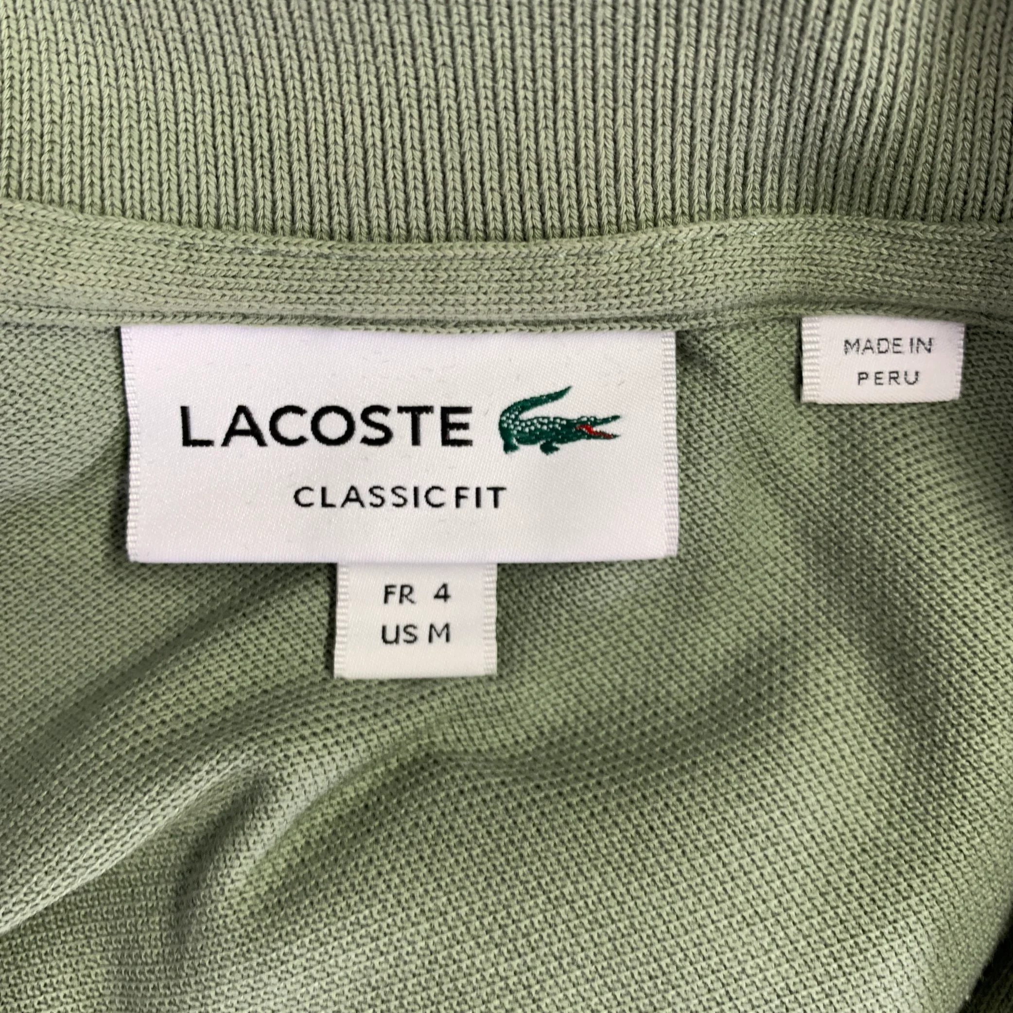 LACOSTE Size M Green Cotton Classic Fit Hidden Buttons Polo - Image 4