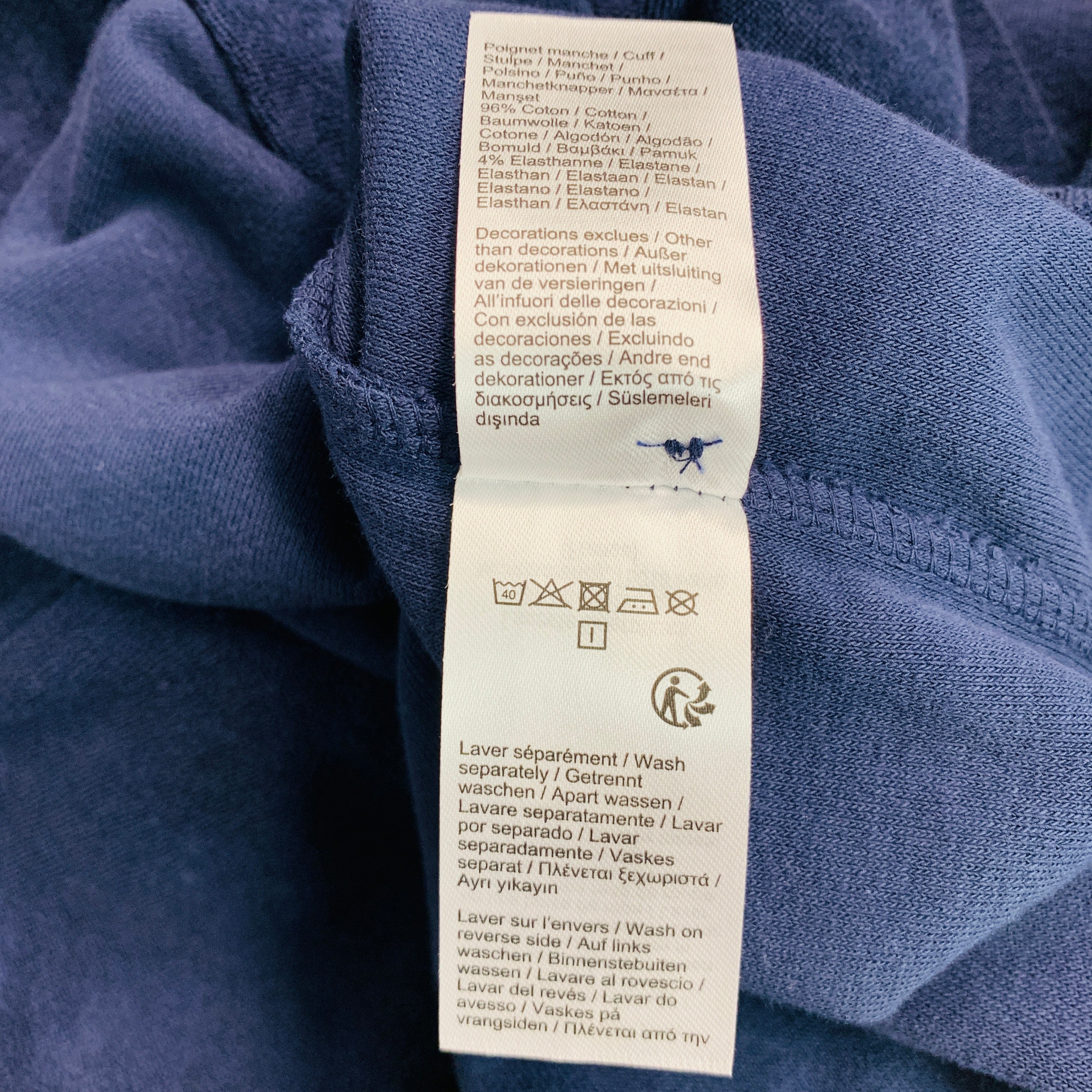 LACOSTE Size M Navy Terry Cloth Cotton Polyester Polo - Image 7