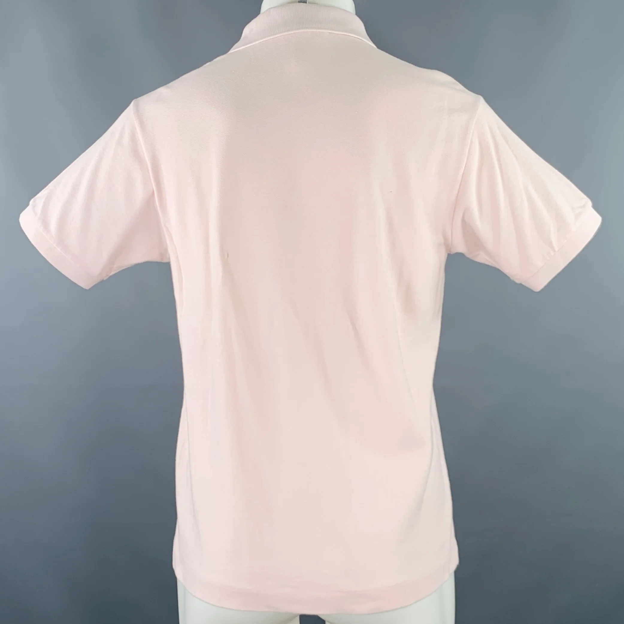 LACOSTE Size M Pink Embroidery Cotton Short Sleeve Polo - Image 4
