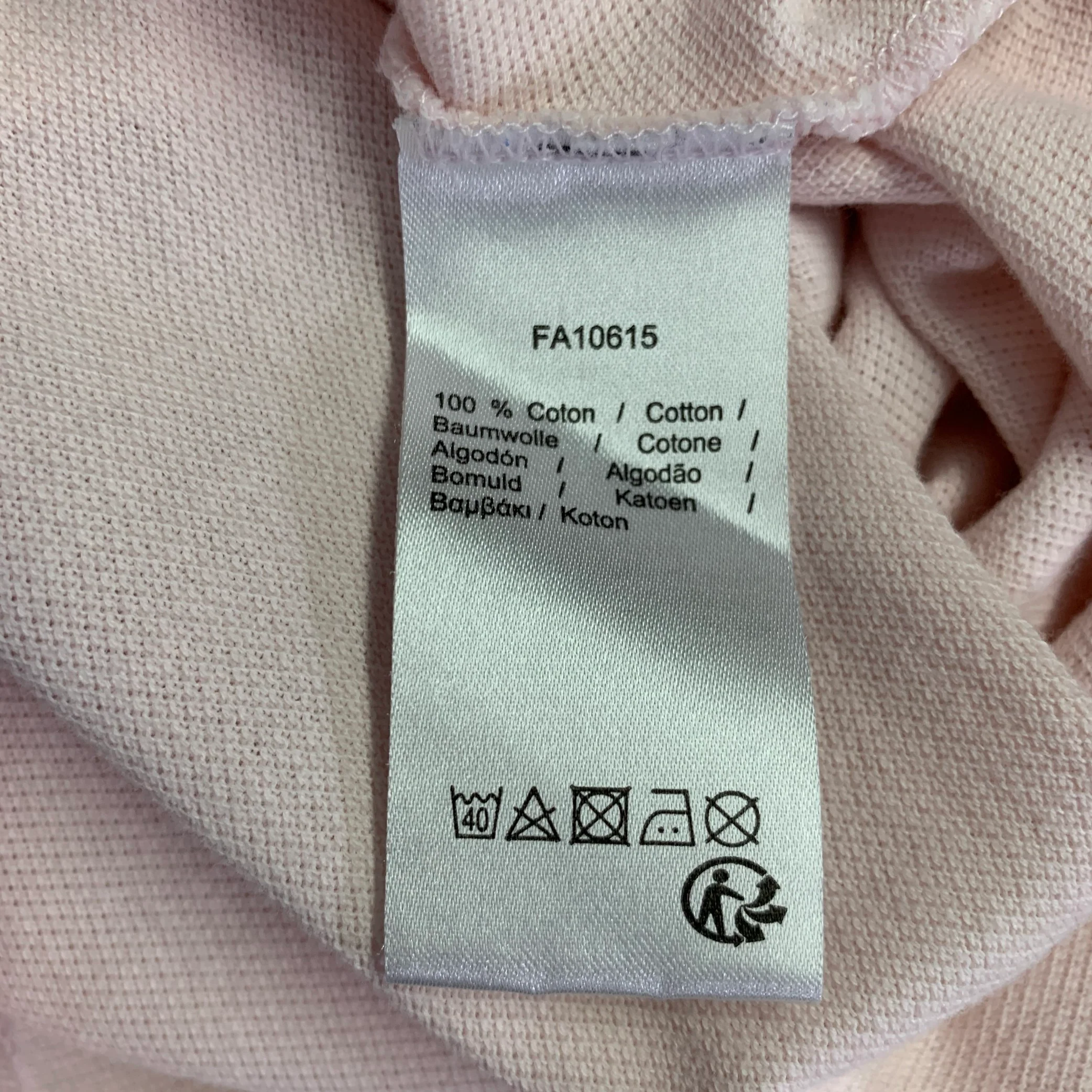 LACOSTE Size M Pink Embroidery Cotton Short Sleeve Polo - Image 6