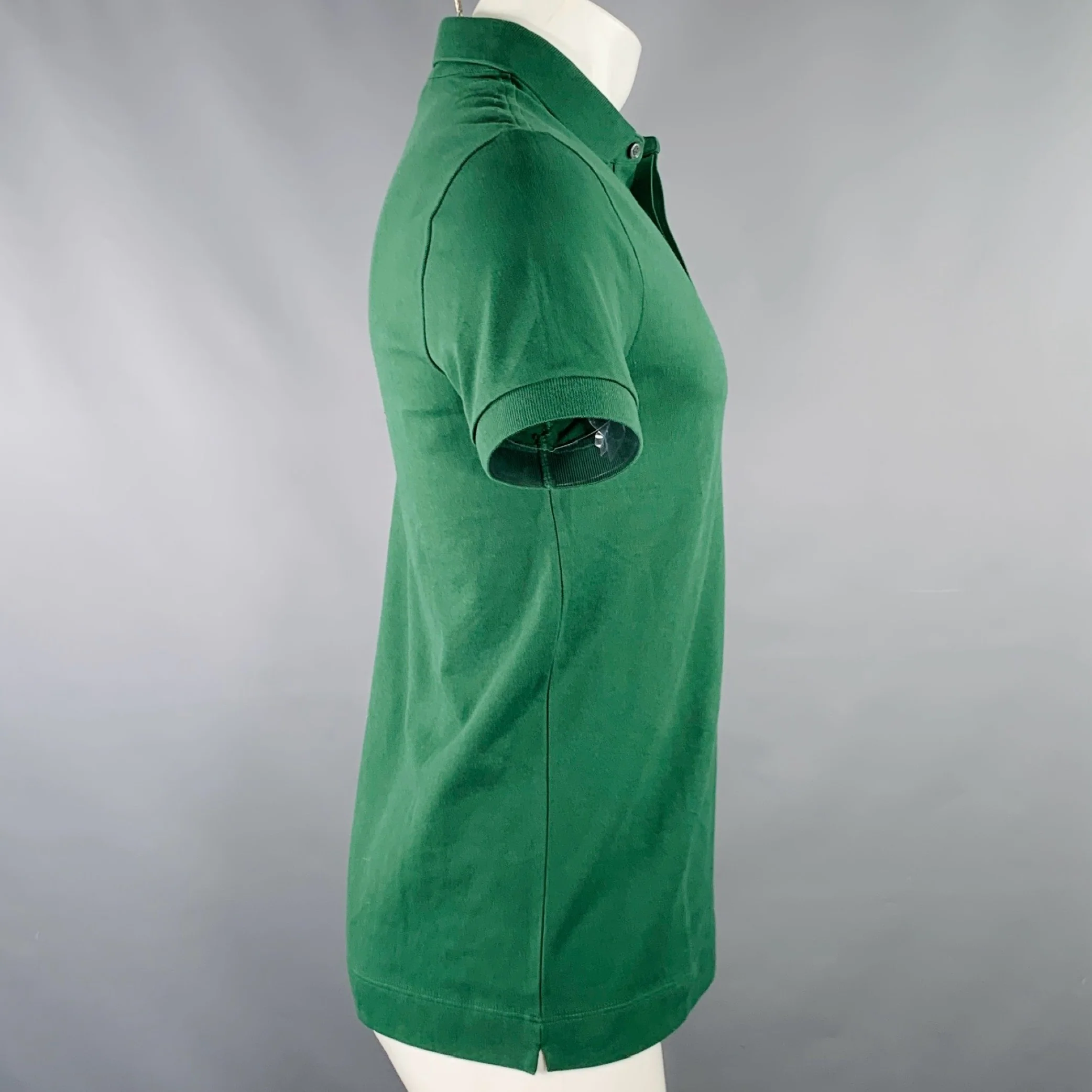 LACOSTE Size S Green Embroidery Cotton Blend Short Sleeve Polo - Image 3