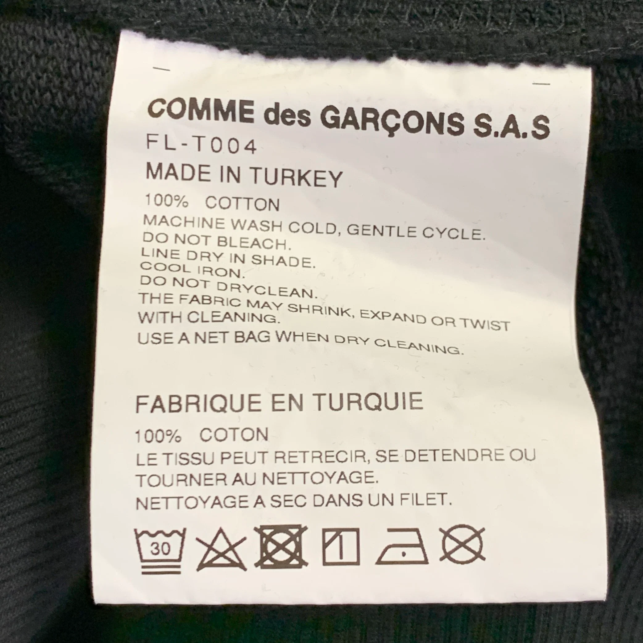 LACOSTE x COMME des GARCONS Size L Black Green Patch Cotton Hooded Sweatshirt - Image 6