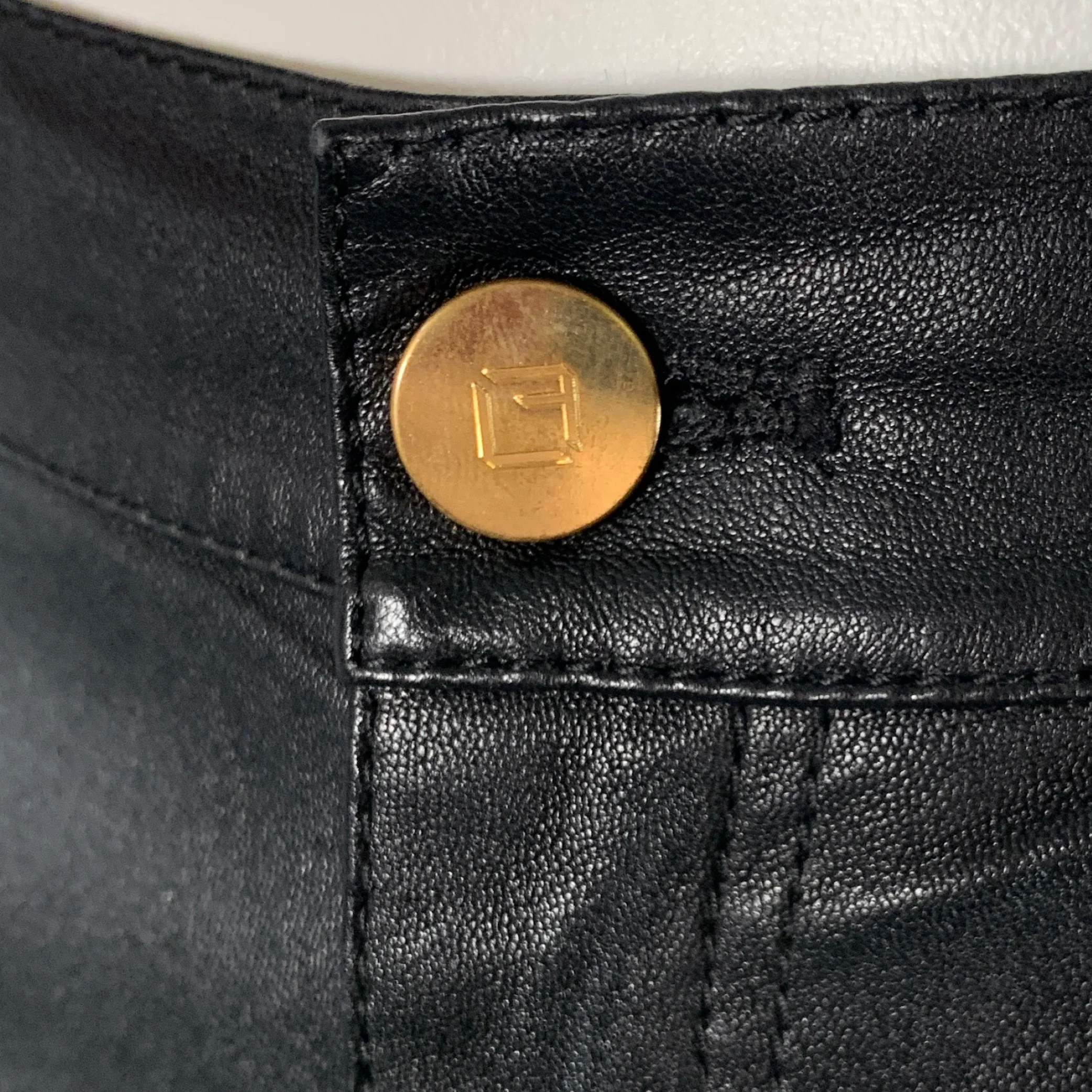 LAFAYETTE 148 Size 10 Black Leather Lambskin Pants - Image 2