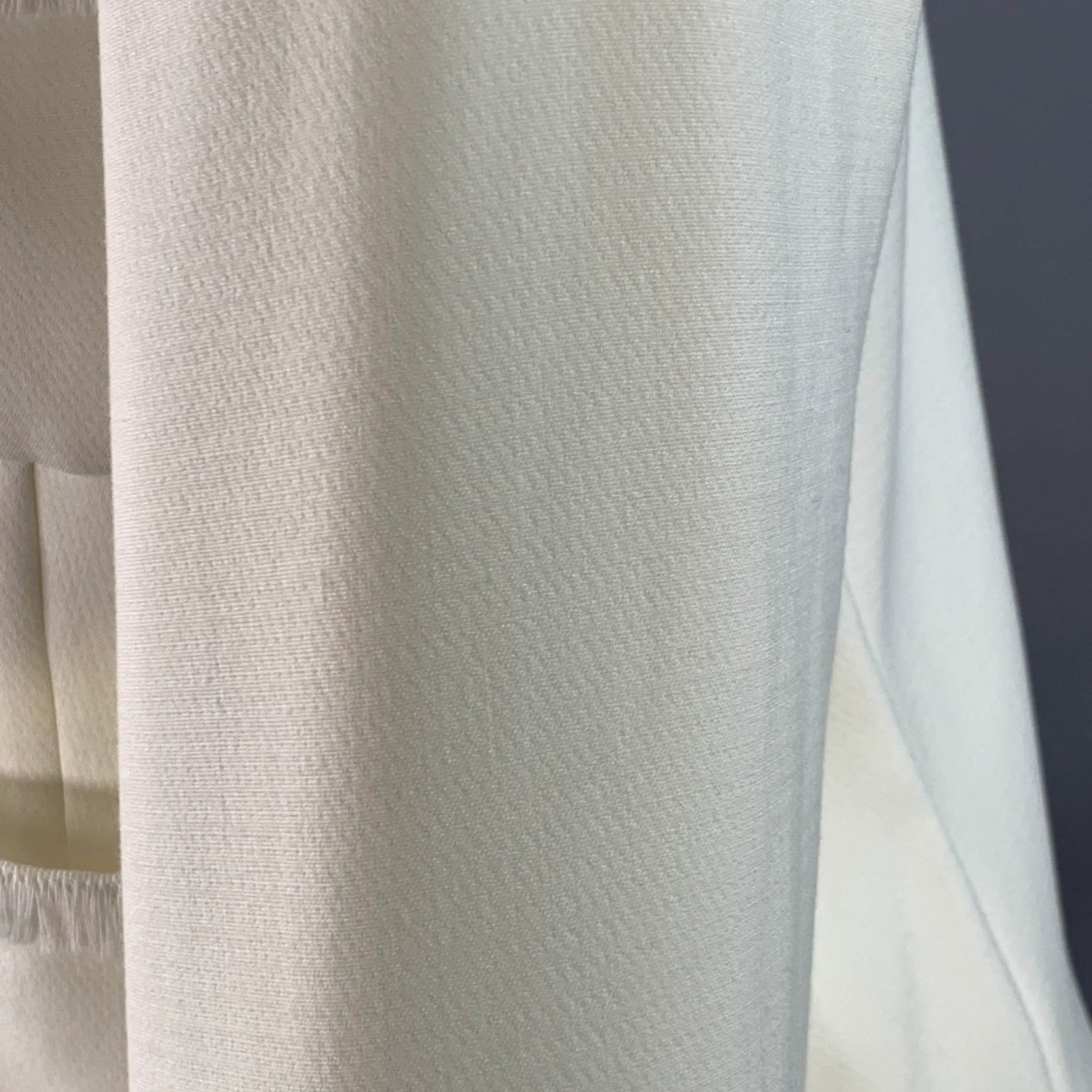 L'AGENCE Size 8 White Polyester Blend Woven Cropped Open Front Jacket Blazer - Image 9