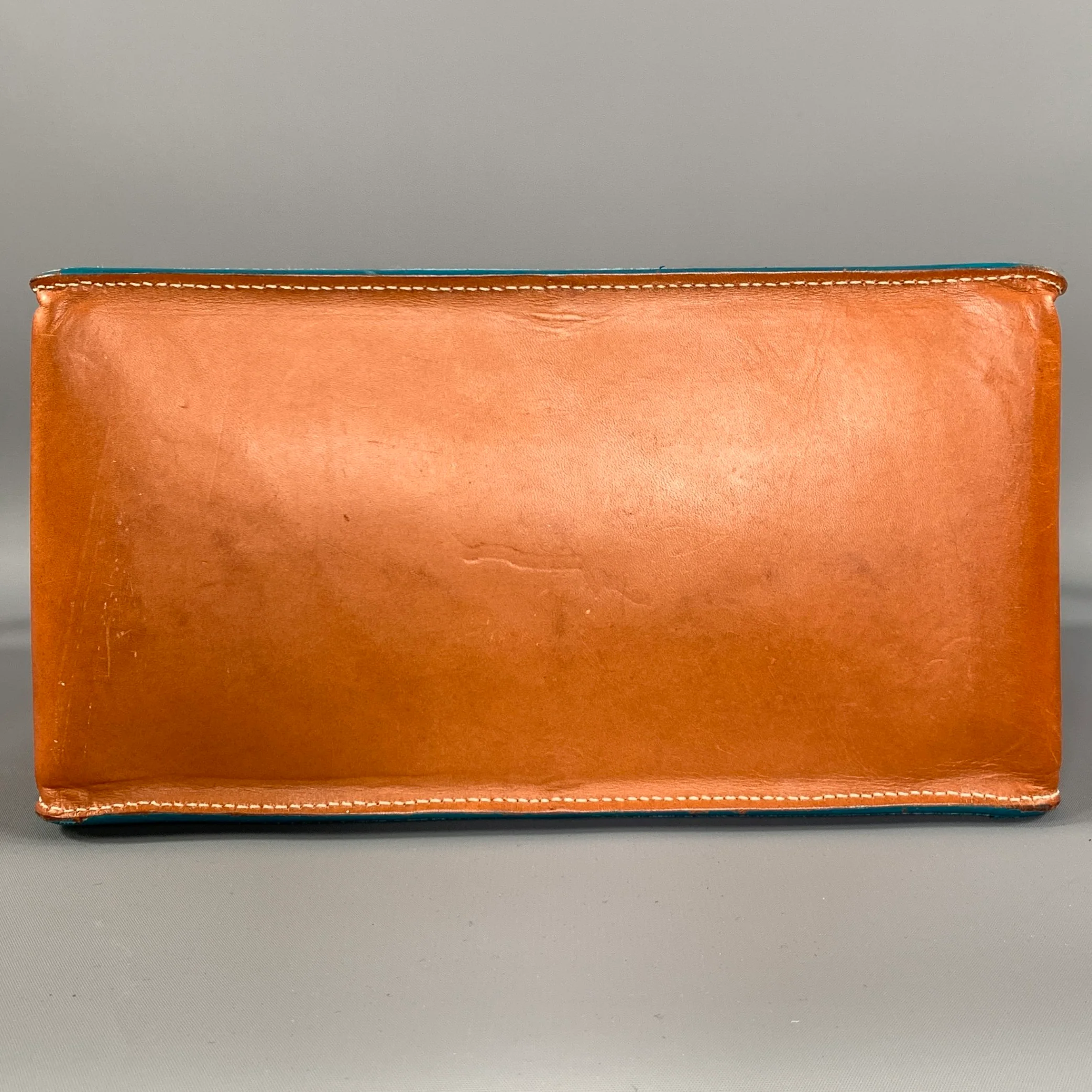 LAMBERTSON TRUEX Blue Brown Fur Purse - Image 5