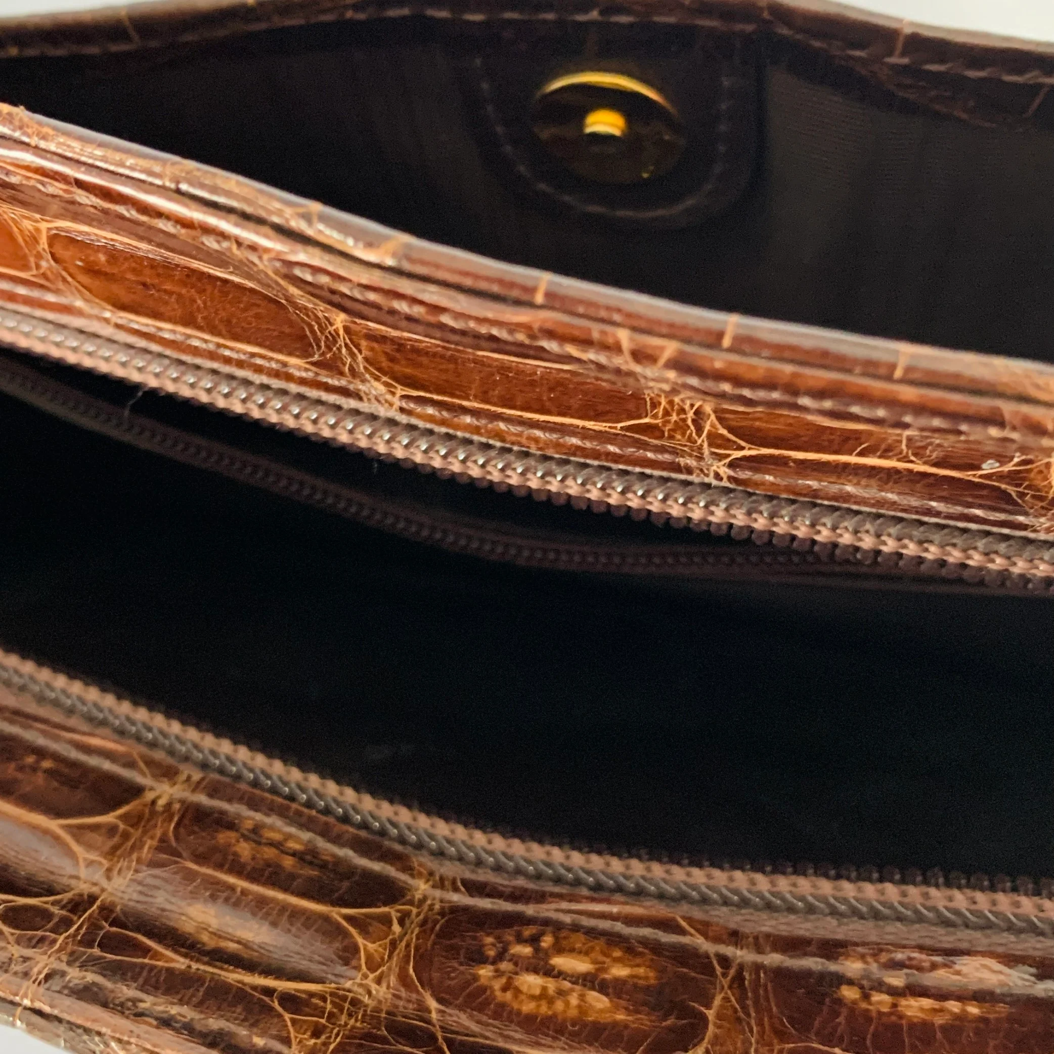LANA MARKS Brown Alligator Textured Clutch - Image 6