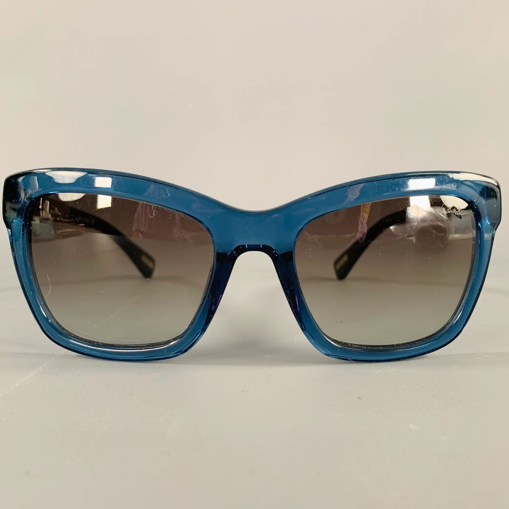 LANVIN Blue Silver Acetate Metal Sunglasses