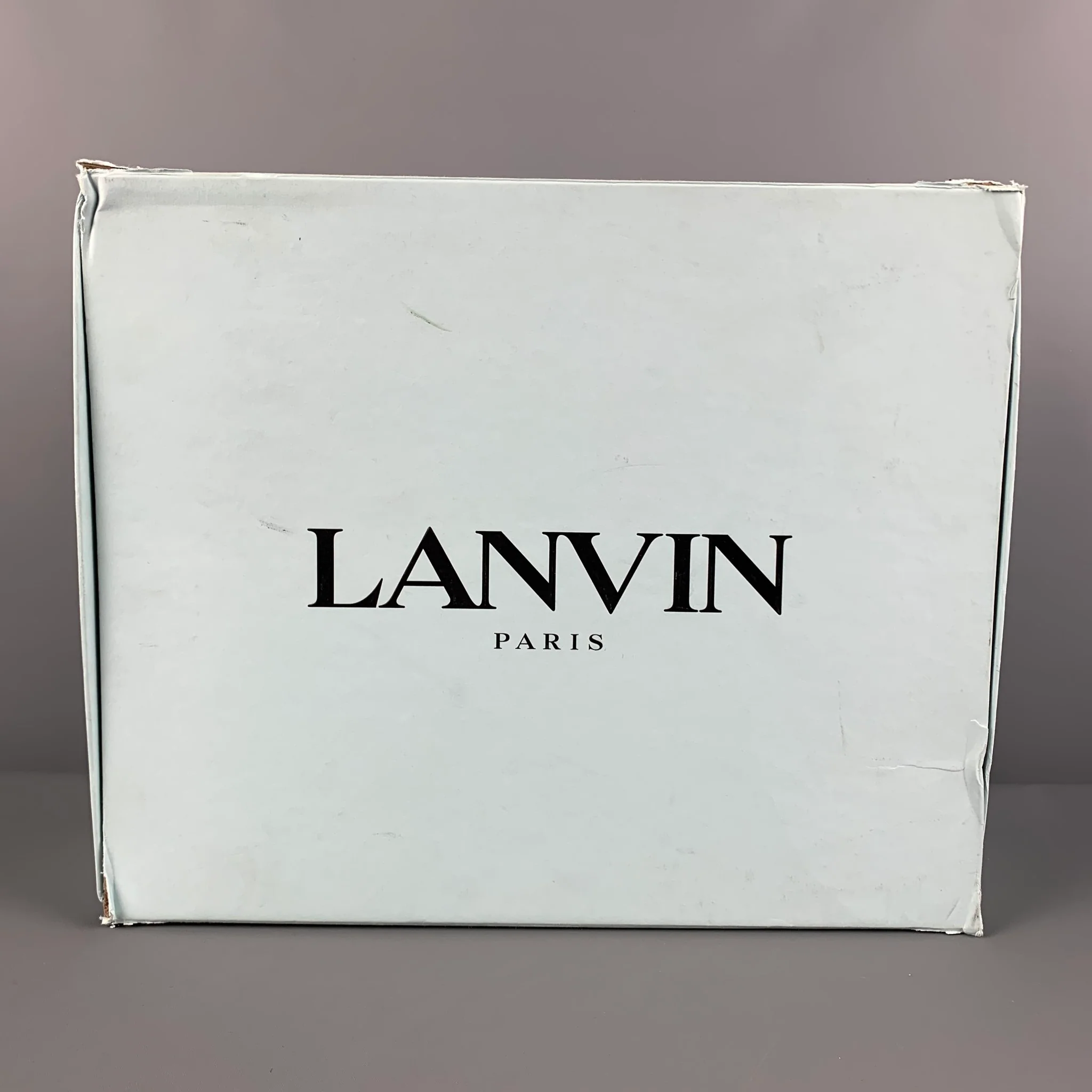 LANVIN Size 11 White Mixed Materials Leather High Top Sneakers - Image 8